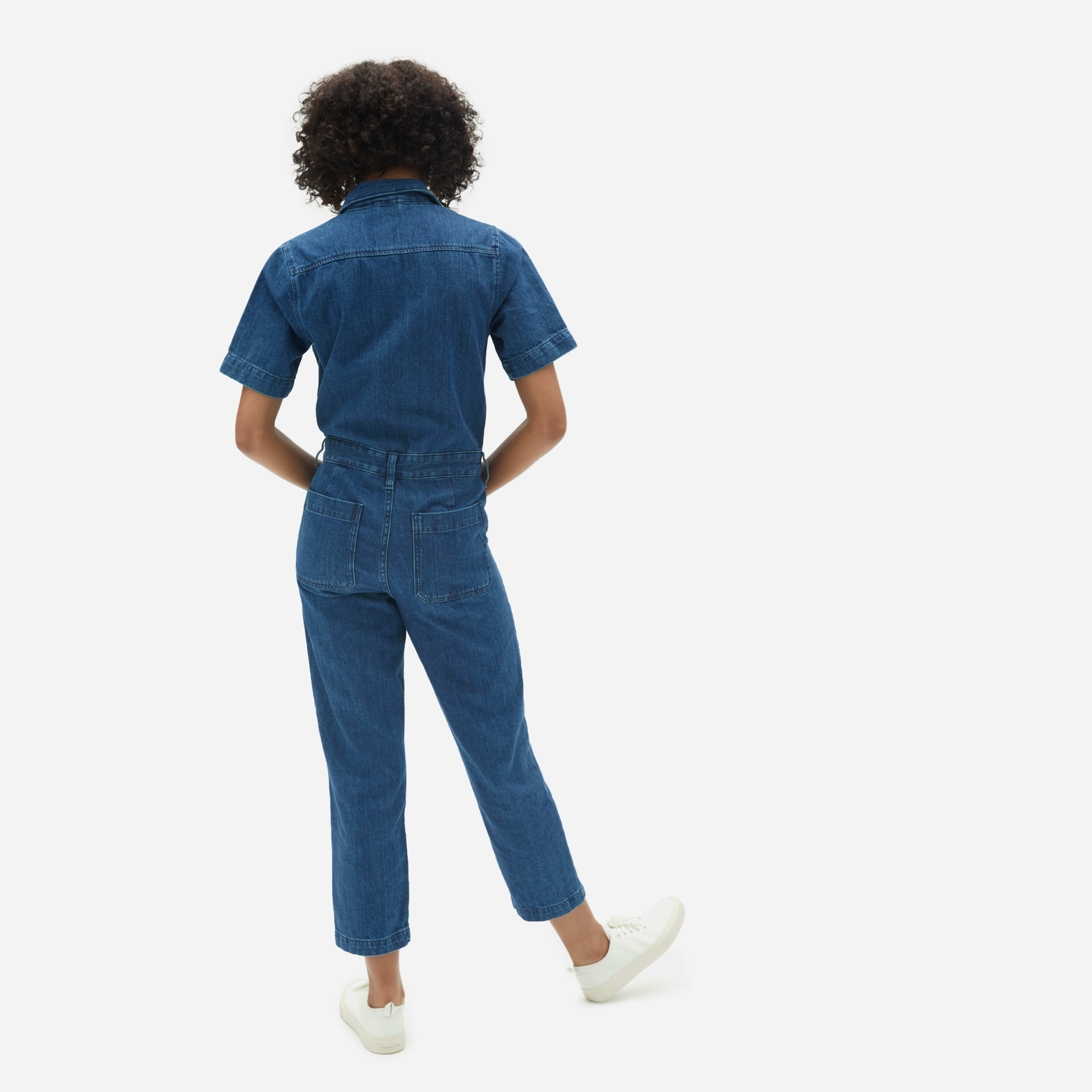 The SuperSoft Summer Jean Coverall Dark Blue Wash Everlane
