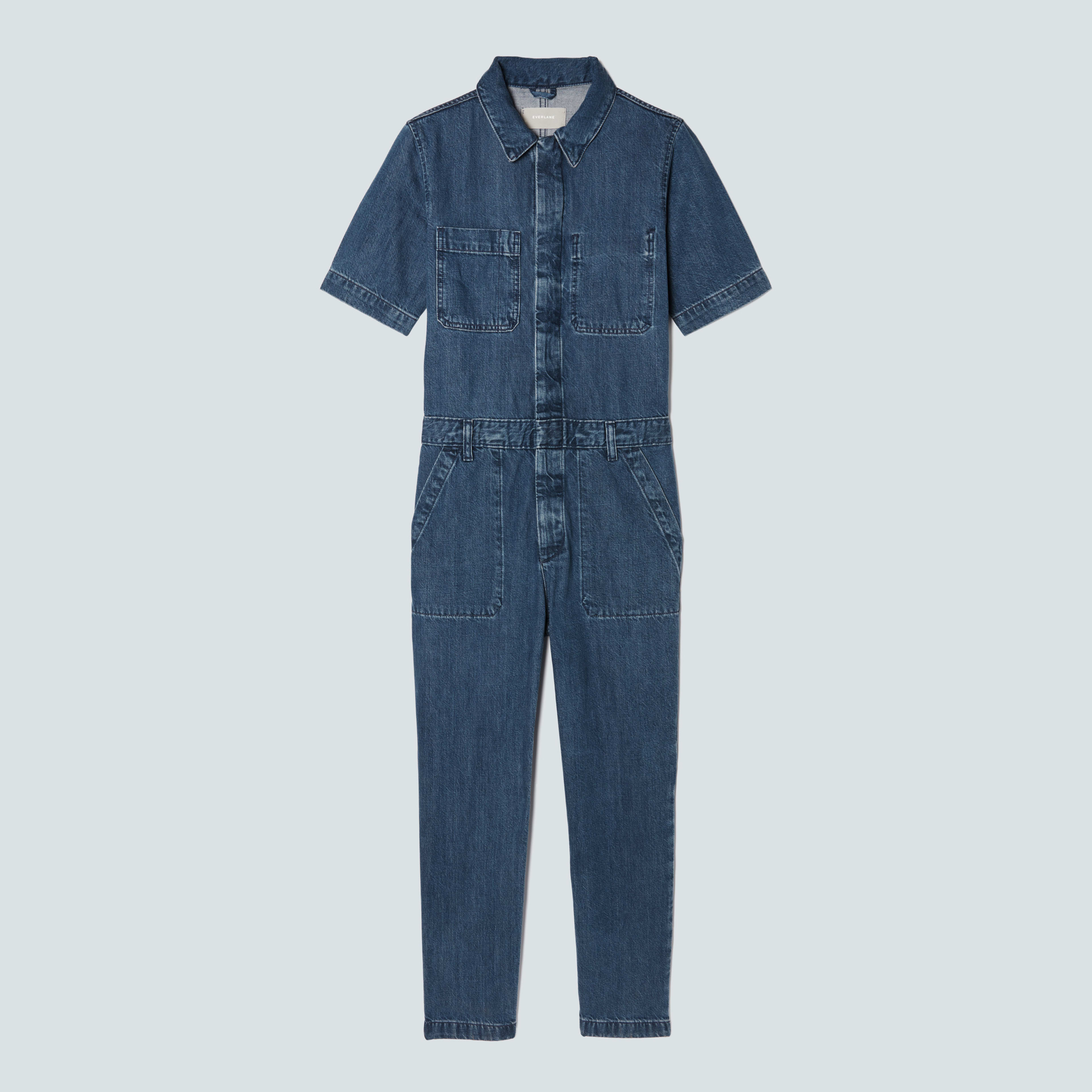 The Supersoft Jean Coverall Work Blue Everlane