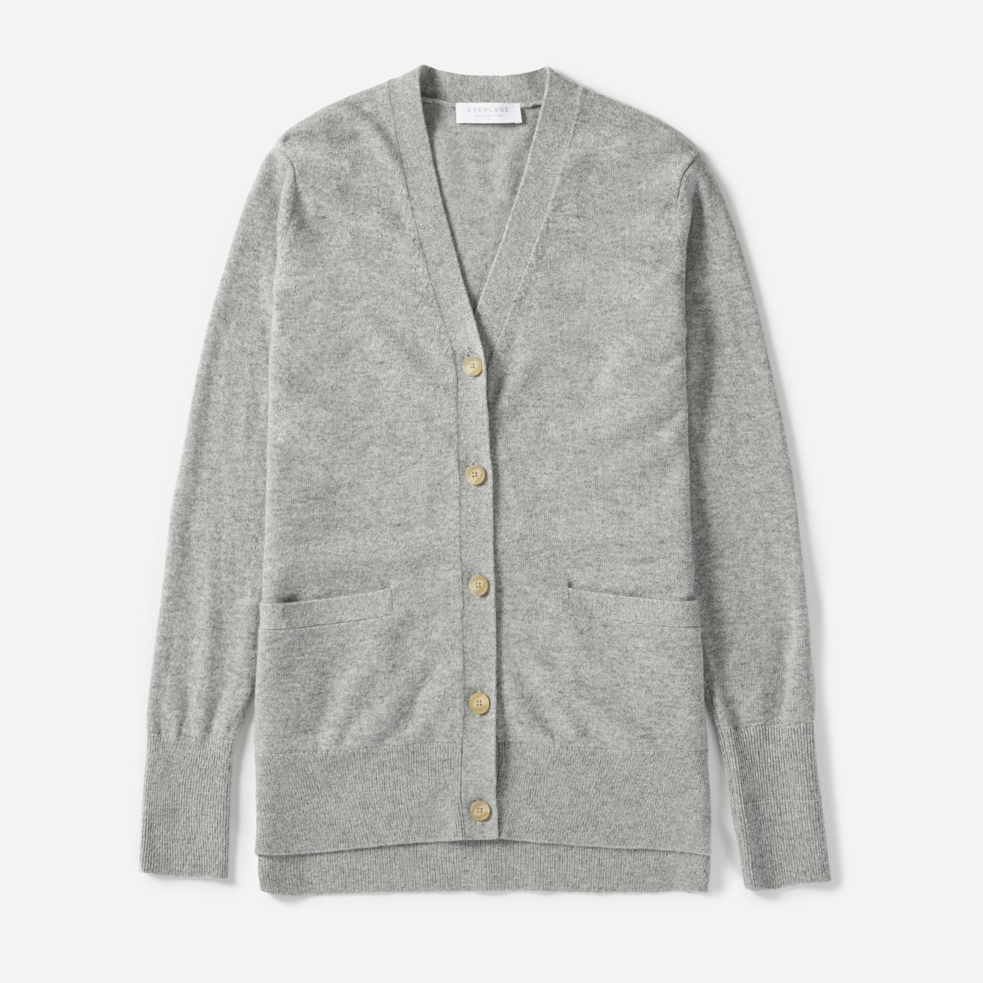 The Cashmere Boyfriend Cardigan Heather Grey Everlane