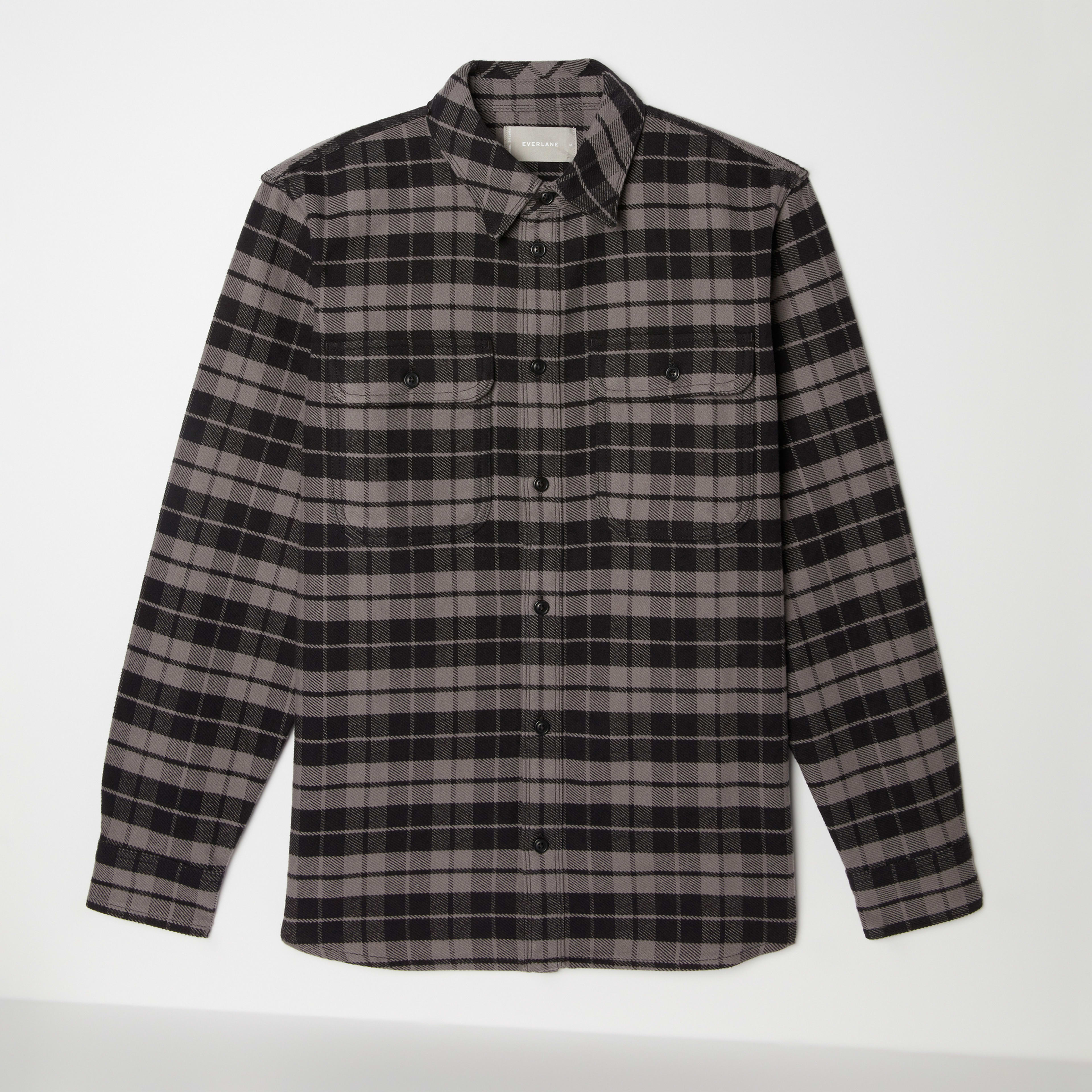 The Heavyweight Overshirt | Uniform Pewter Plaid – Everlane