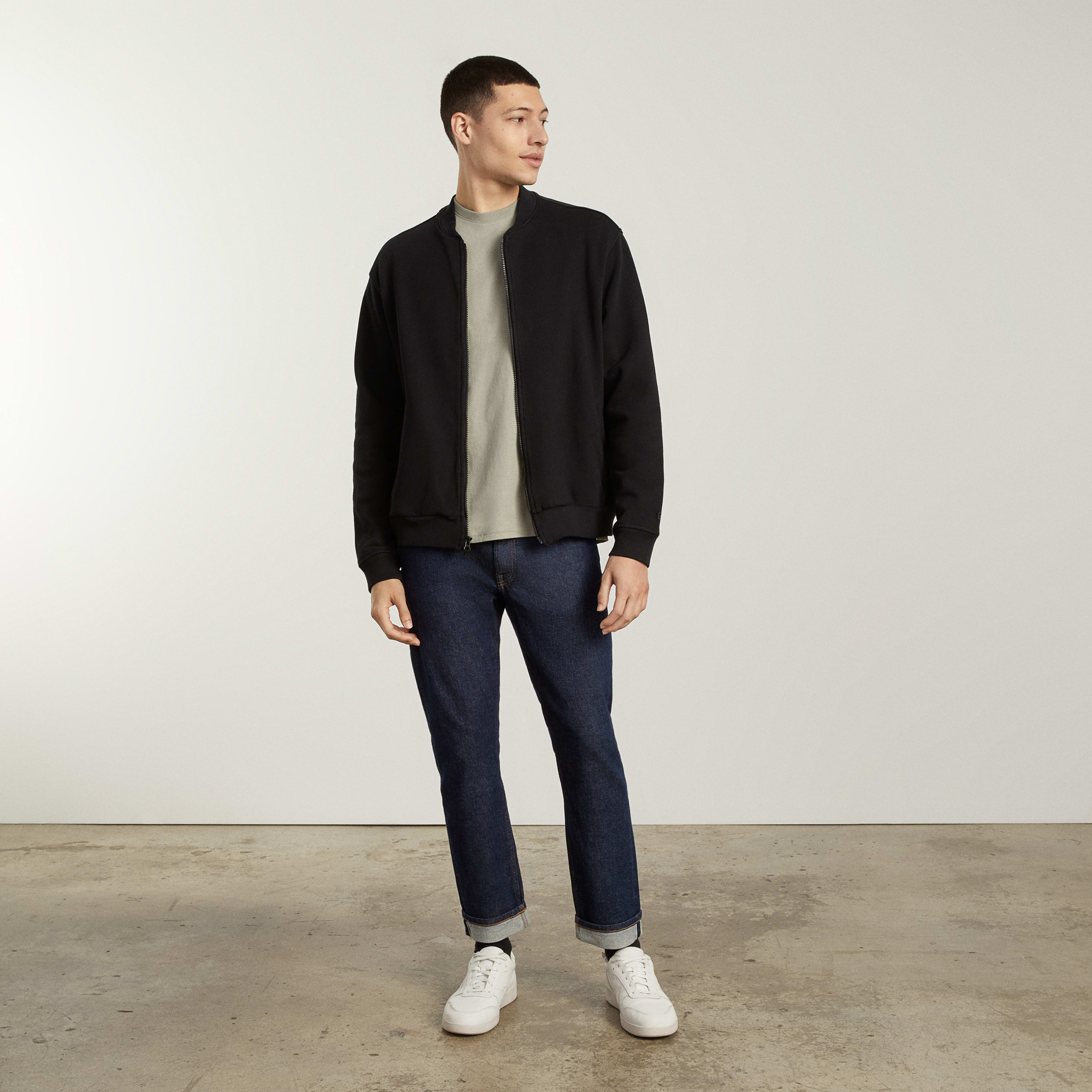 The Track Bomber Jacket Black Everlane