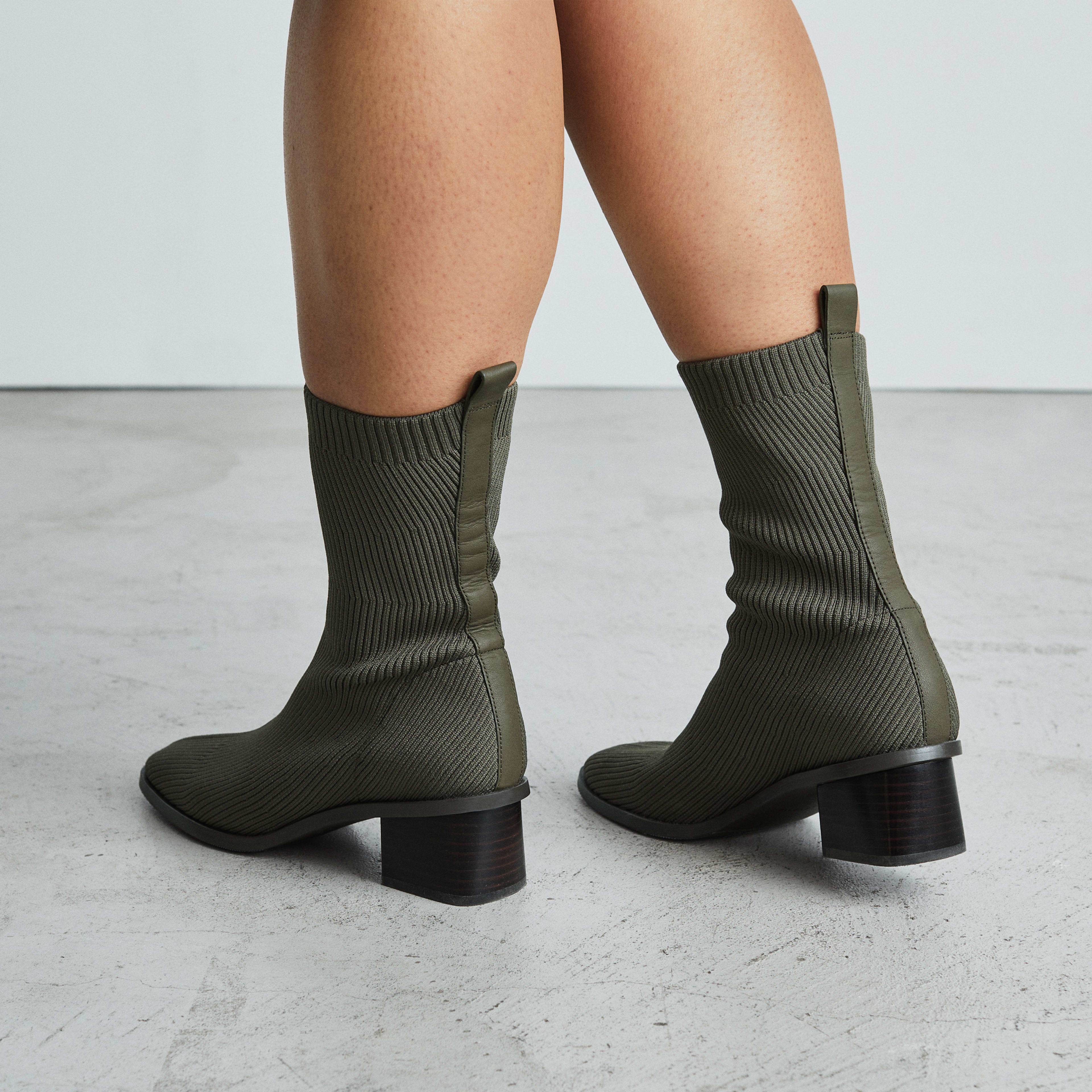 The HighAnkle Glove Boot in ReKnit® Caper Green Everlane