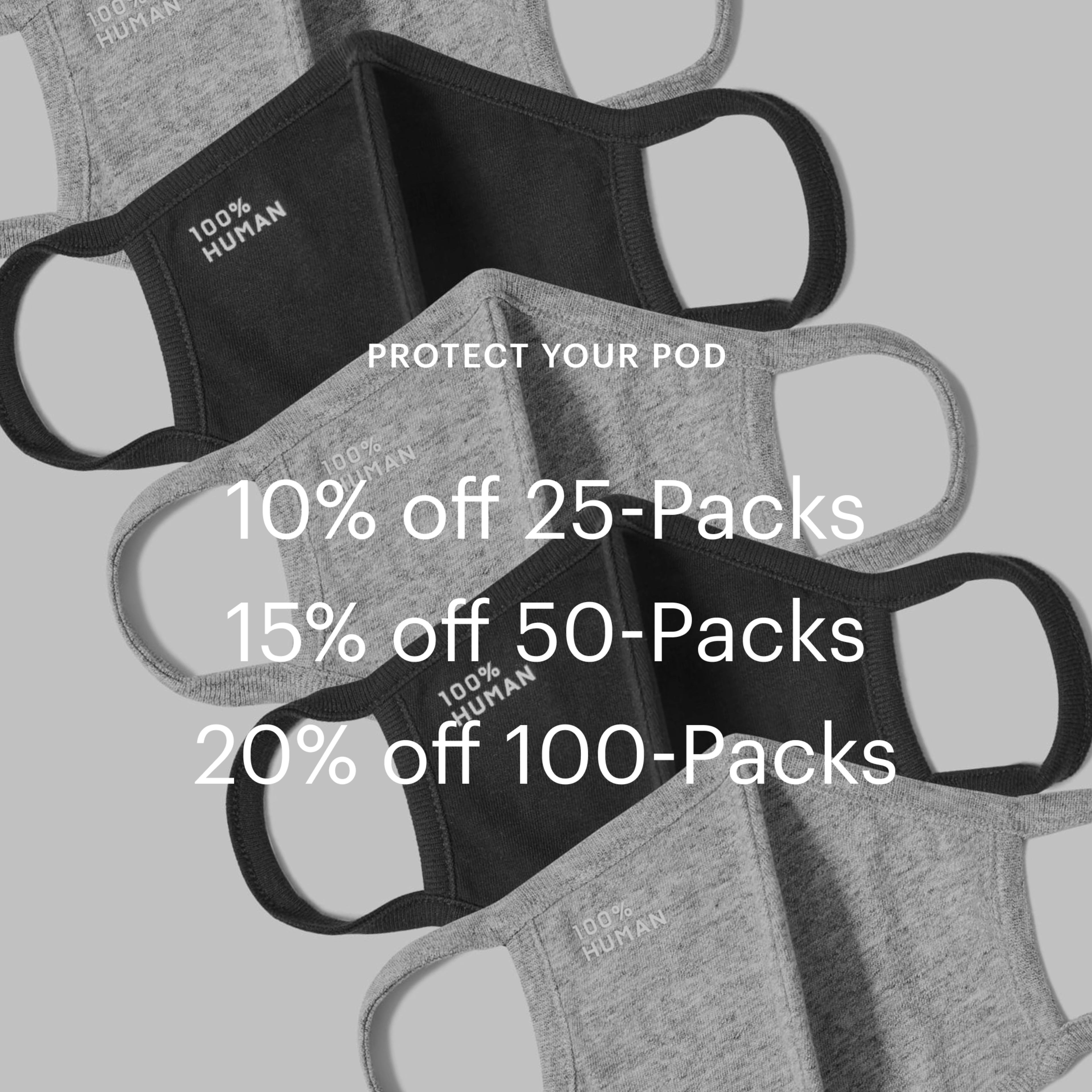 The 100 Human Face Mask 5Pack Grey / Black Everlane