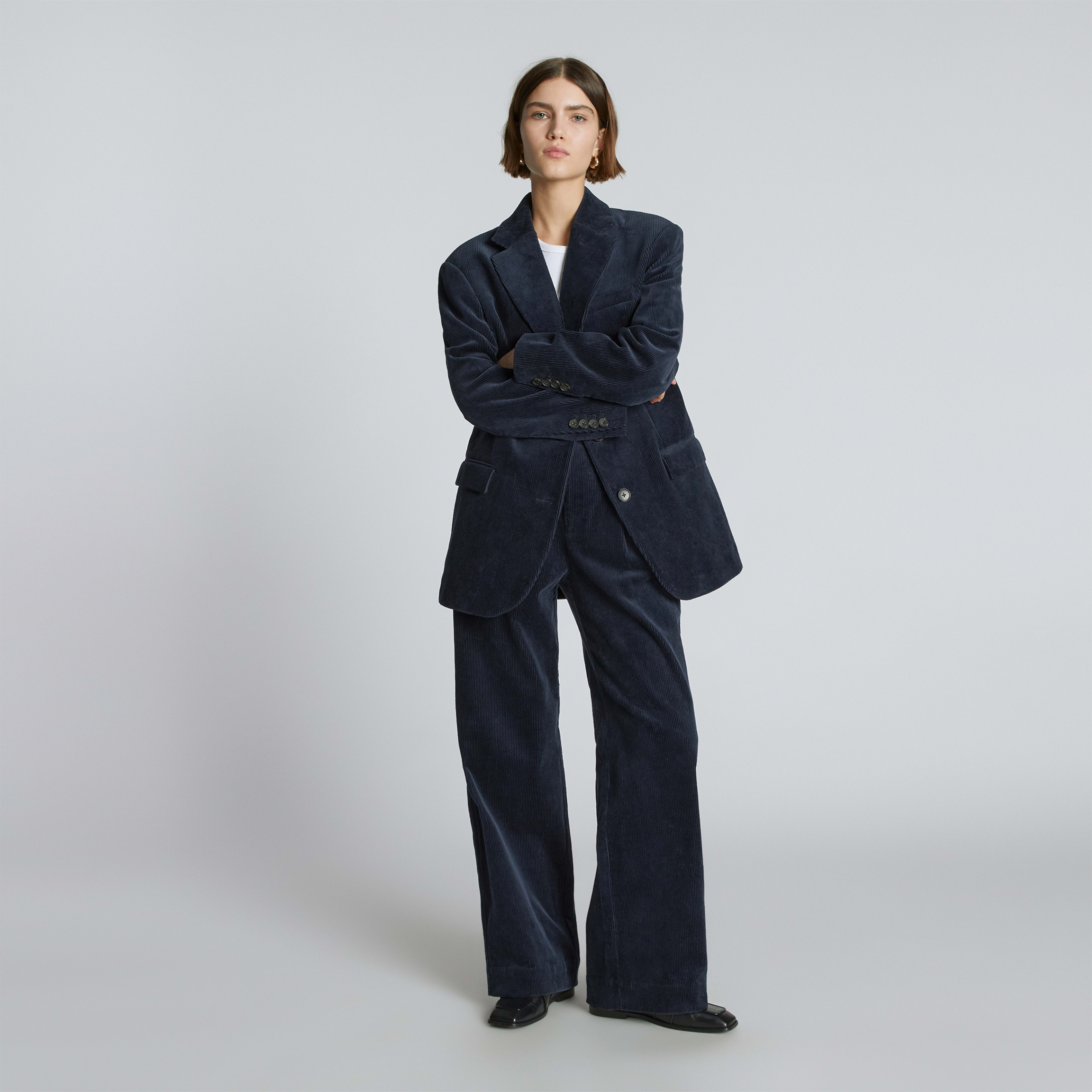 Pantalon Droit En Velours Côtelé EVER Halsey - Taille 33 De Longueur - Noir 100% Coton - Neuf Avec étiquettes