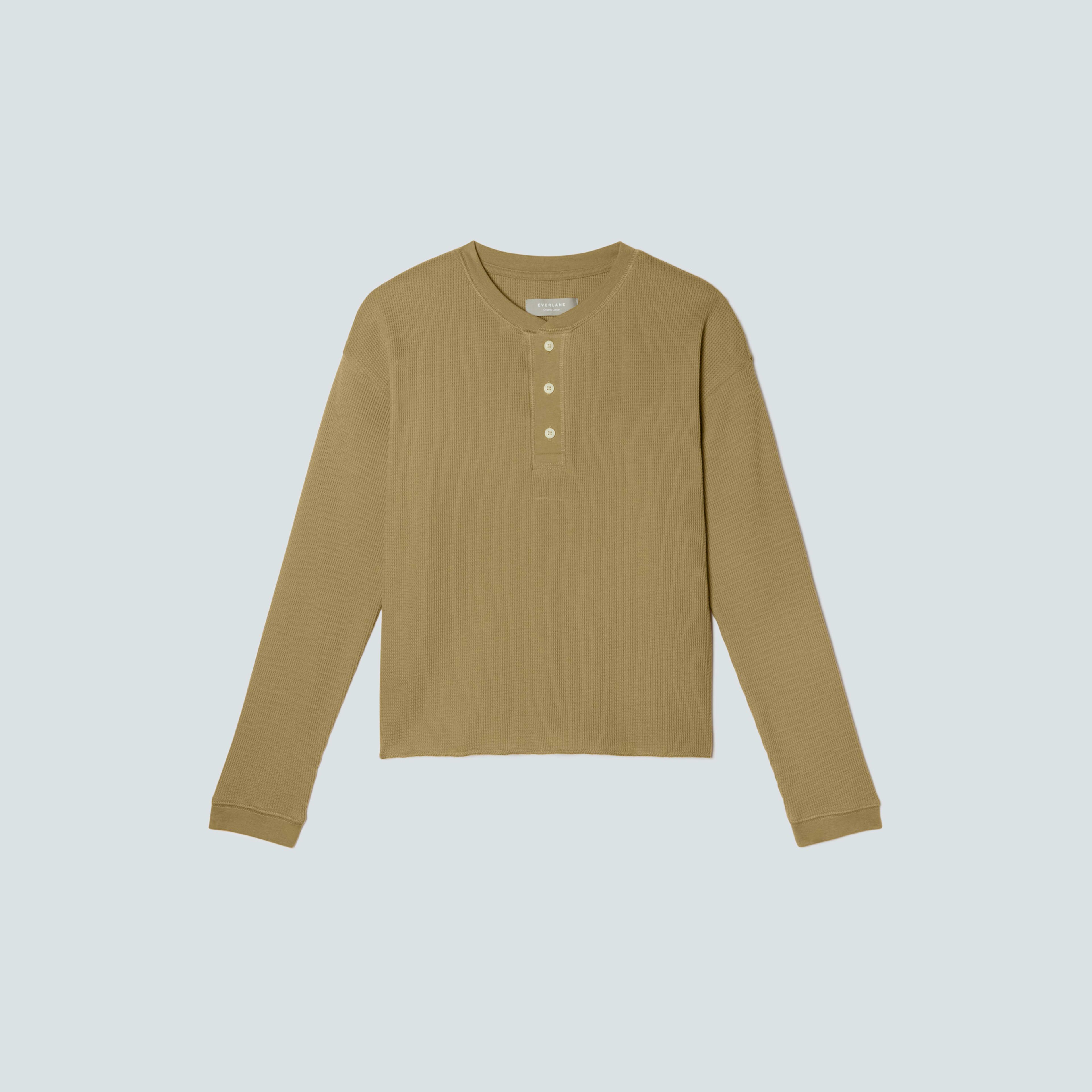 The Organic Cotton Waffle Henley Fennel Seed Everlane