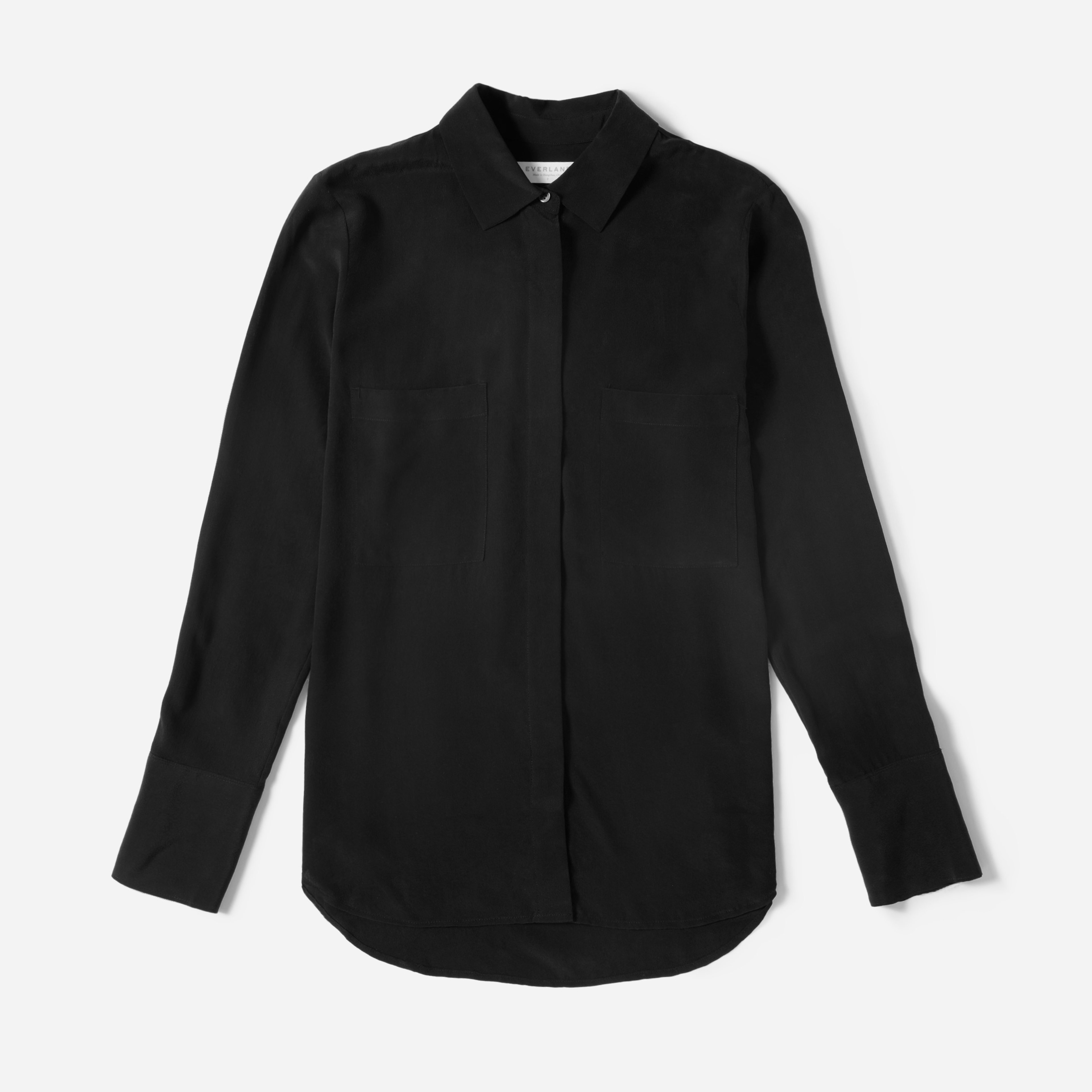 The Silk Two-Pocket Shirt Black – Everlane