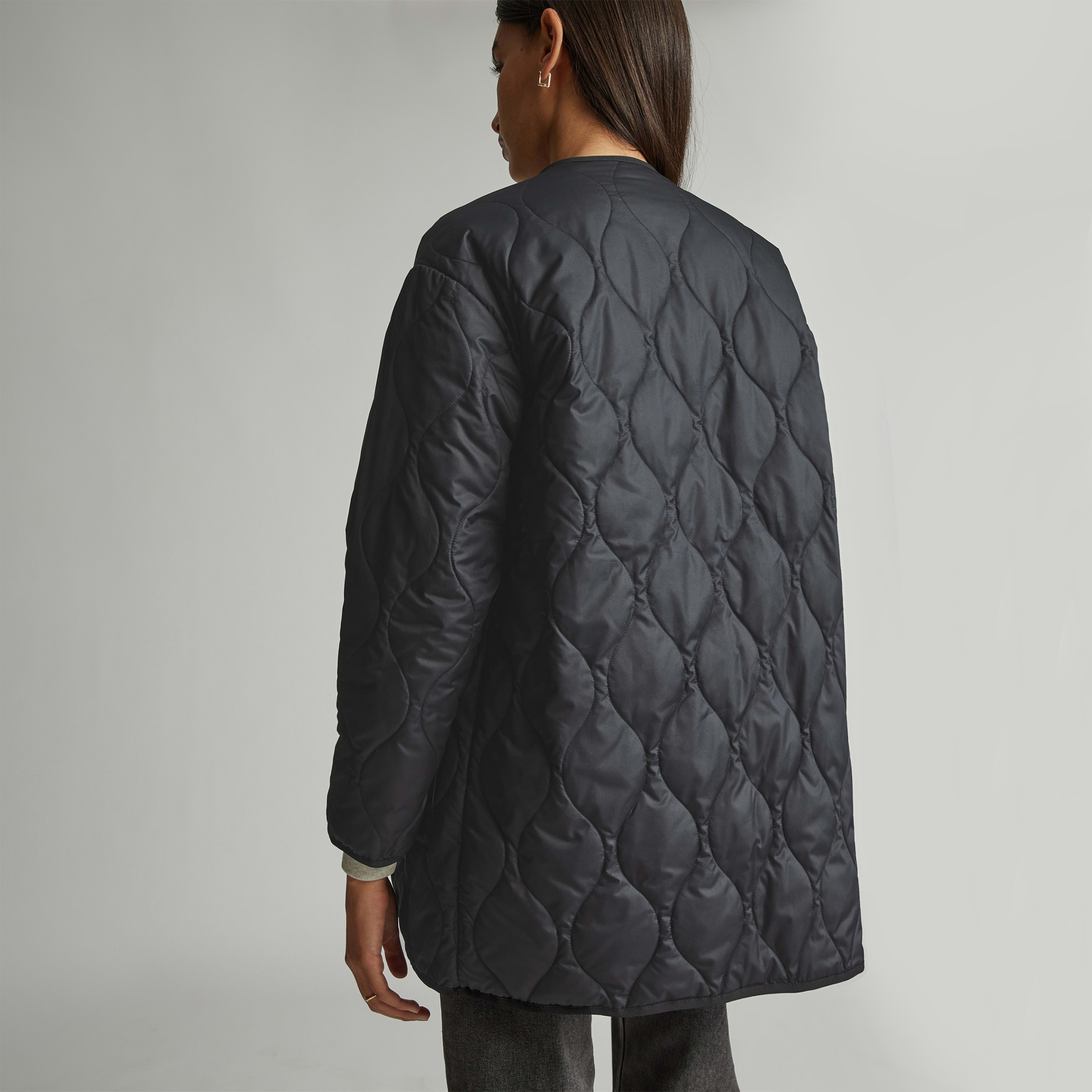 The ReNew Quilted MidLength Liner Black Everlane