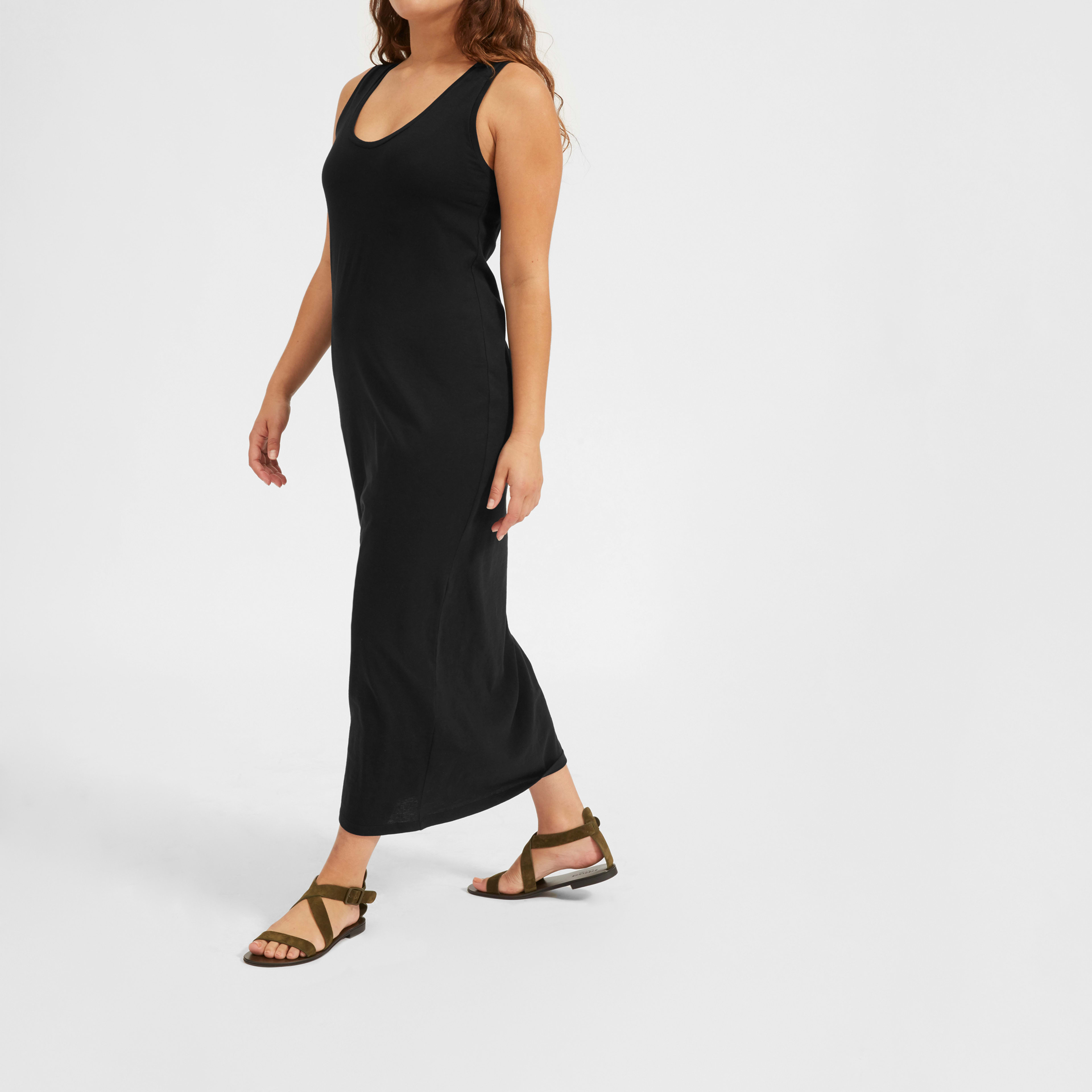 The Cotton Tank Dress Black Everlane