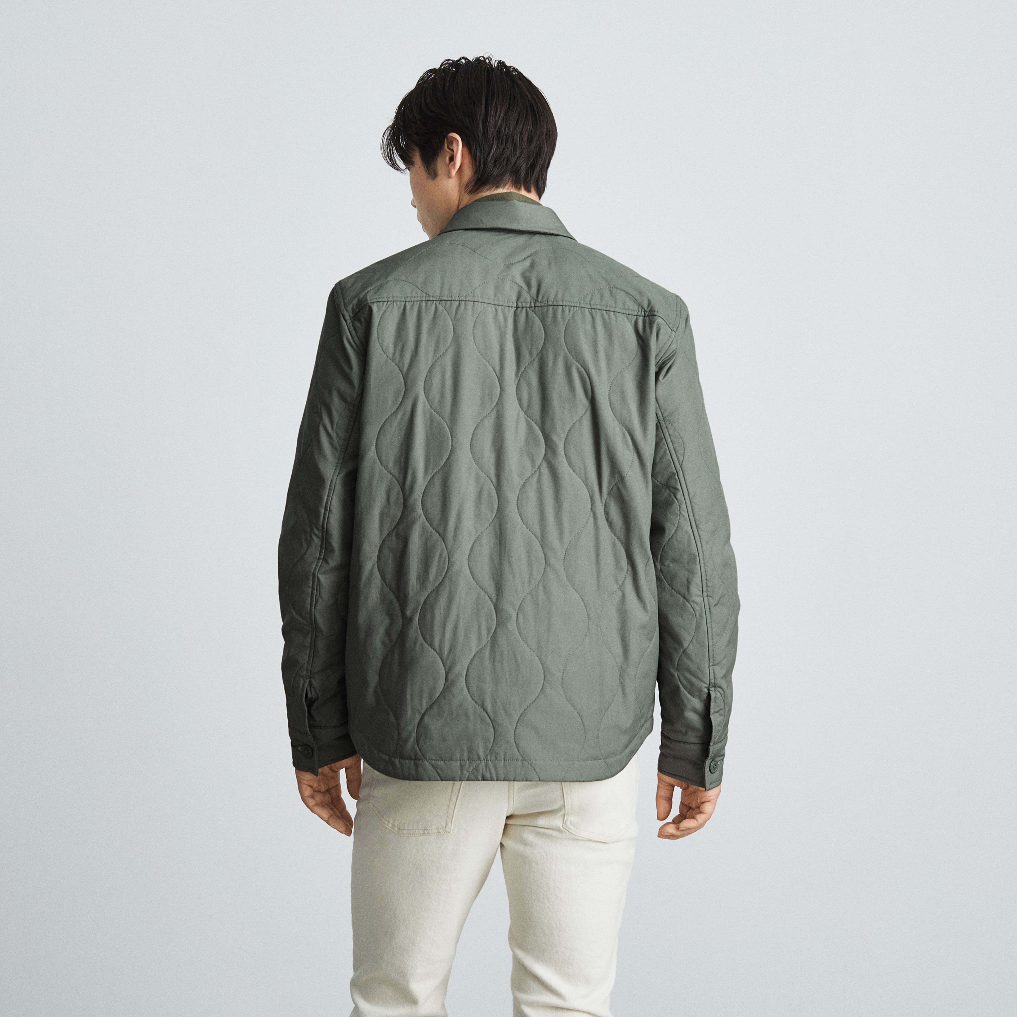 The ReNew Quilted Liner Jacket Dark Sage Everlane