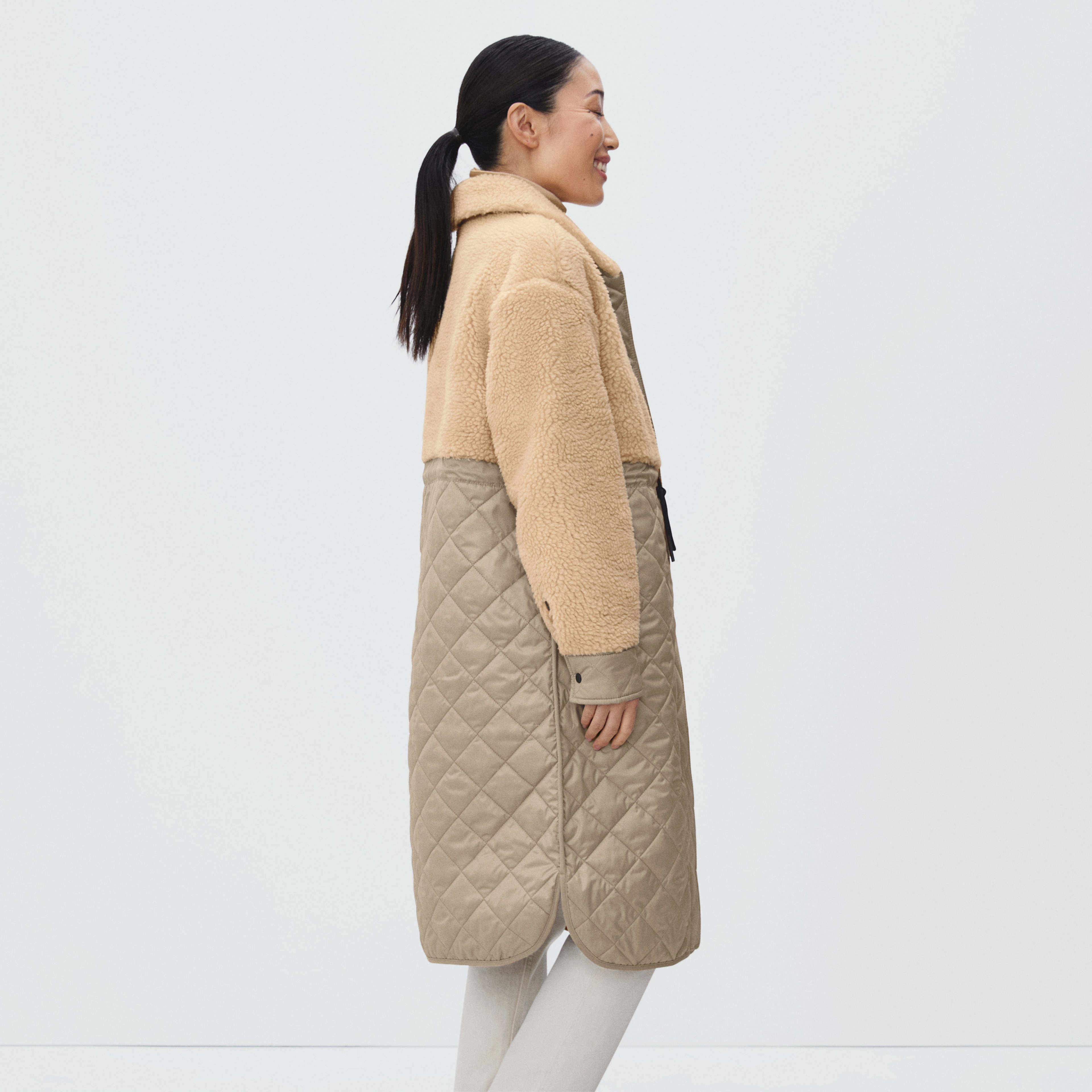 The Quilted Teddy Coat Khaki / Cashew Everlane