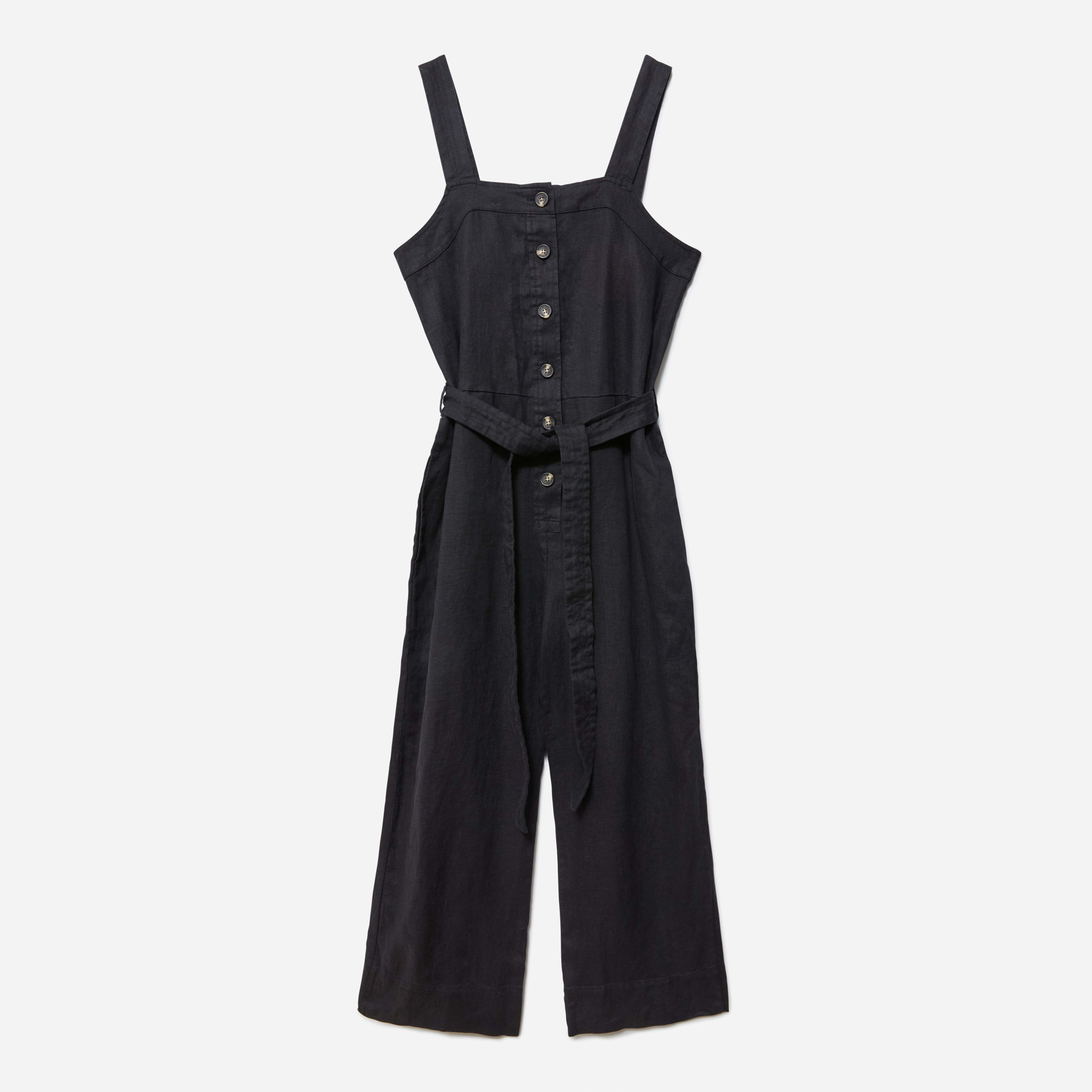 The Linen Picnic Jumpsuit Black Everlane