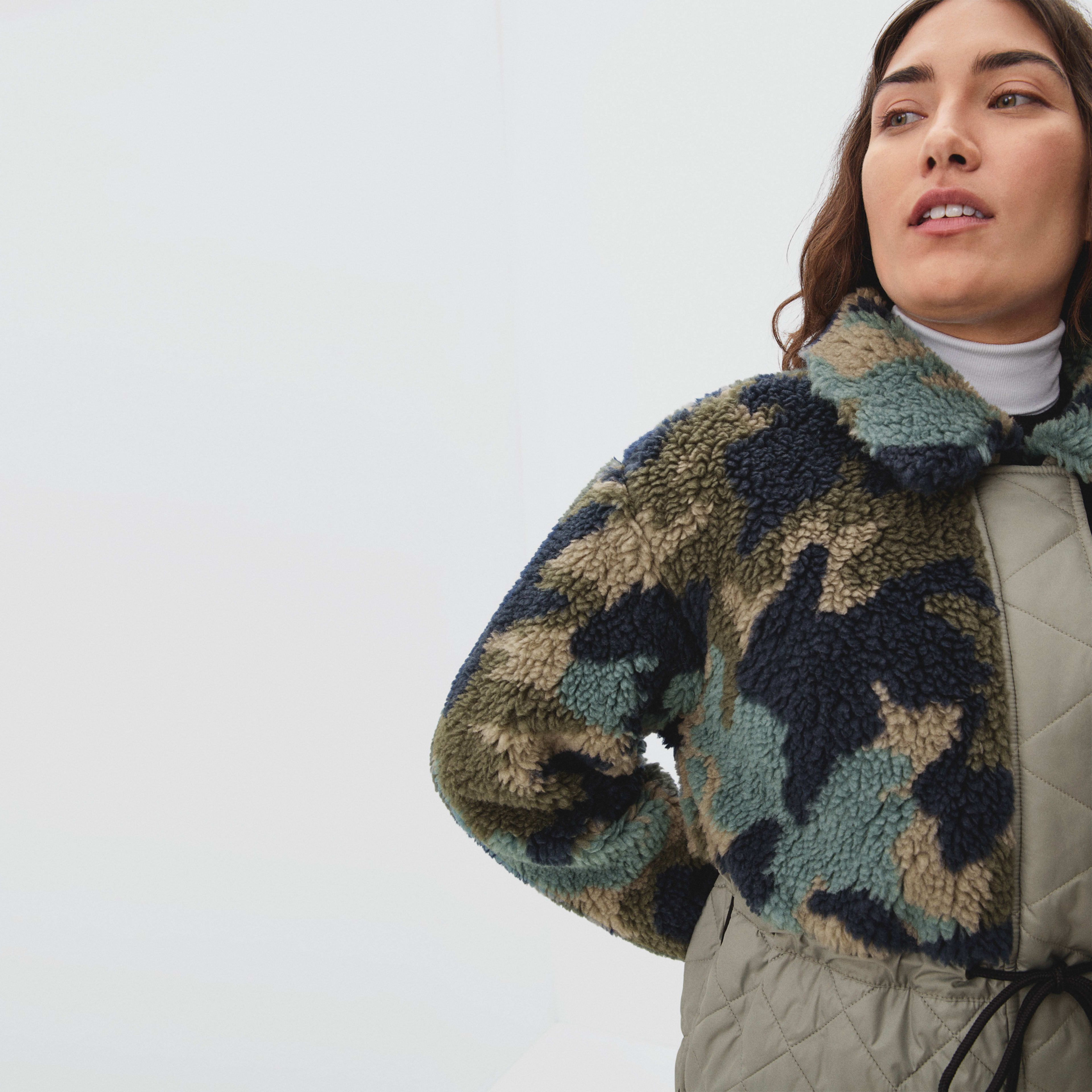The Quilted Teddy Coat Camo – Everlane