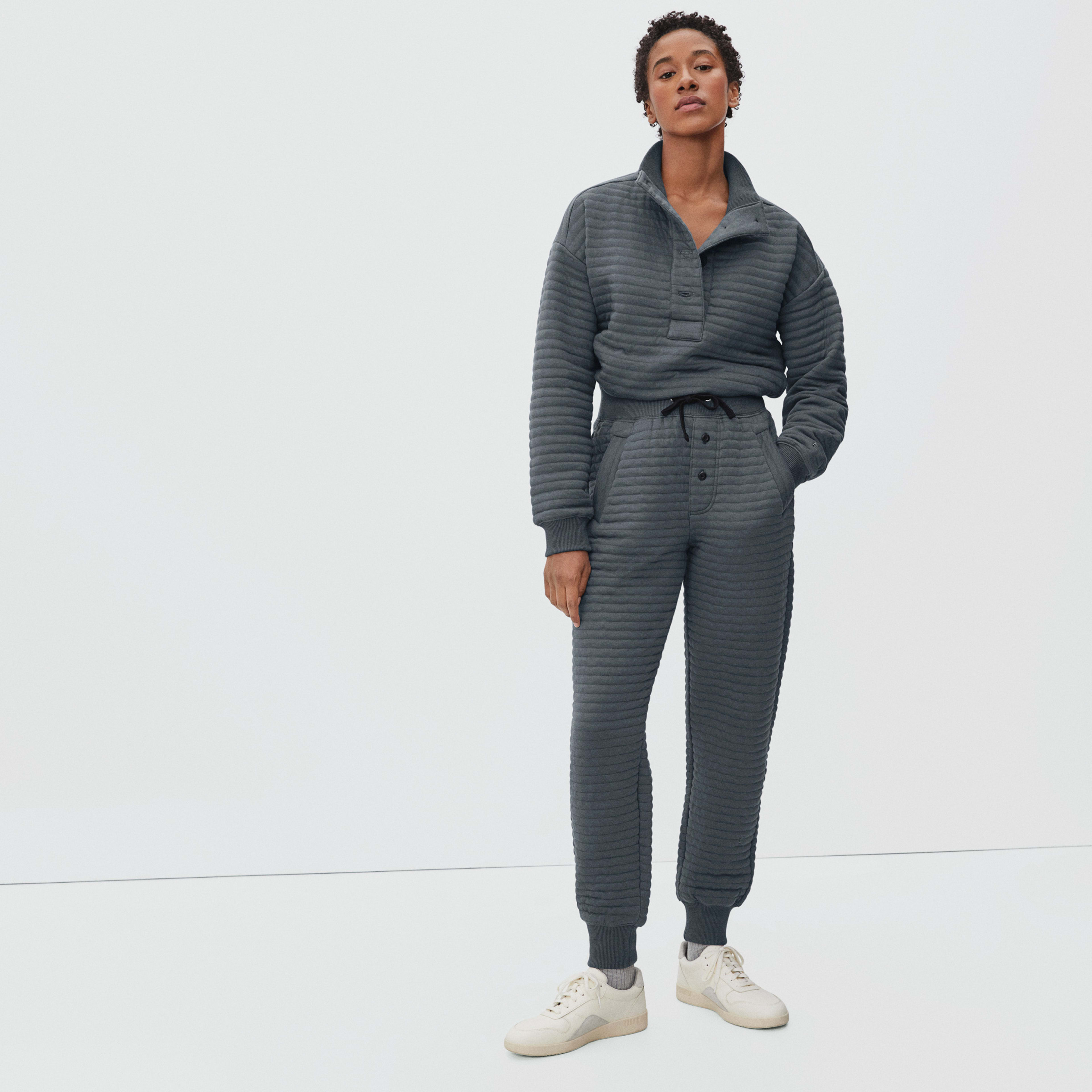 The Organic Cotton Quilted Jogger Slate Everlane