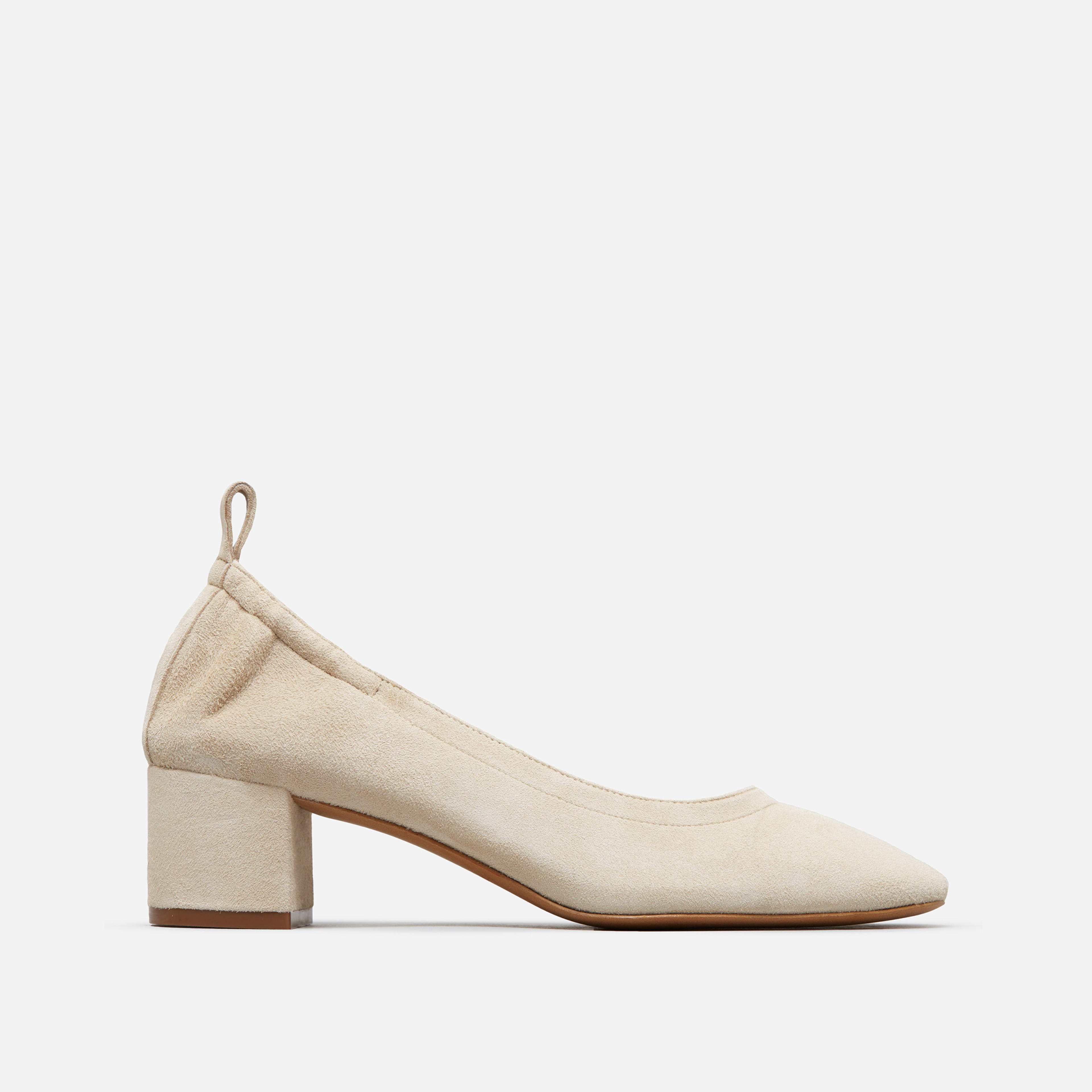The Italian Leather Day Heel Natural Suede – Everlane