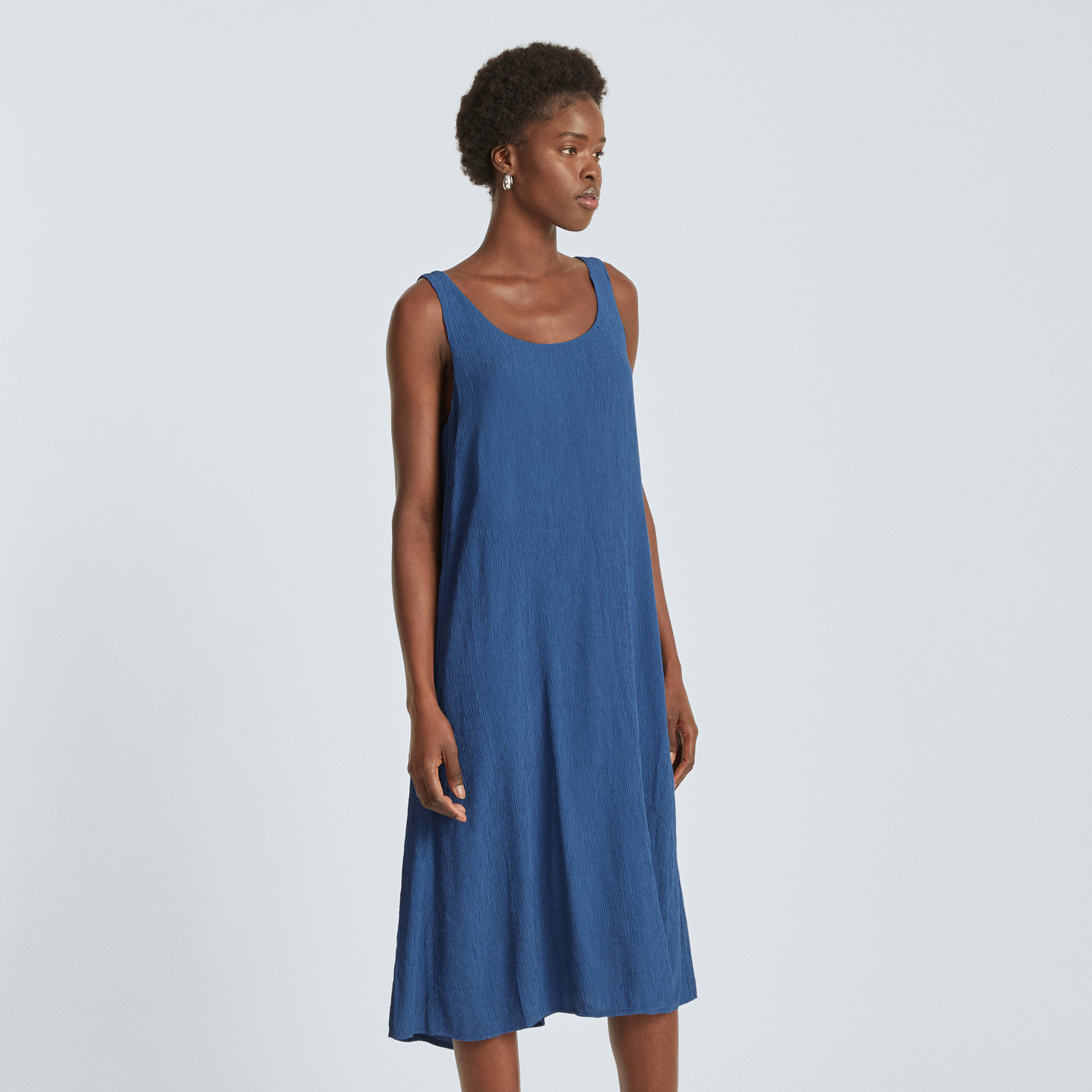 The Naia™ Ripple Tank Dress Deep Blue Everlane
