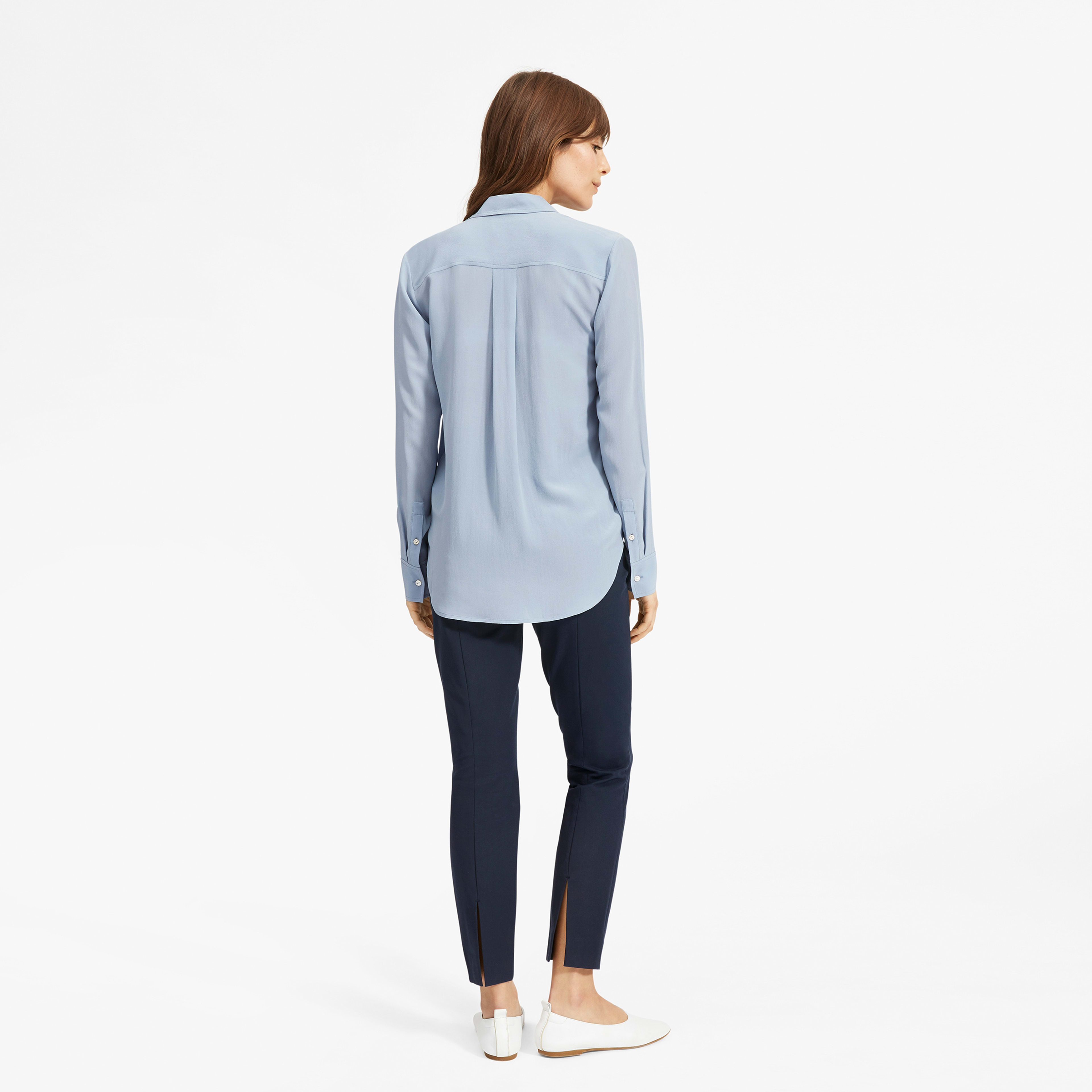 The Clean Silk Relaxed Shirt Pale Blue – Everlane