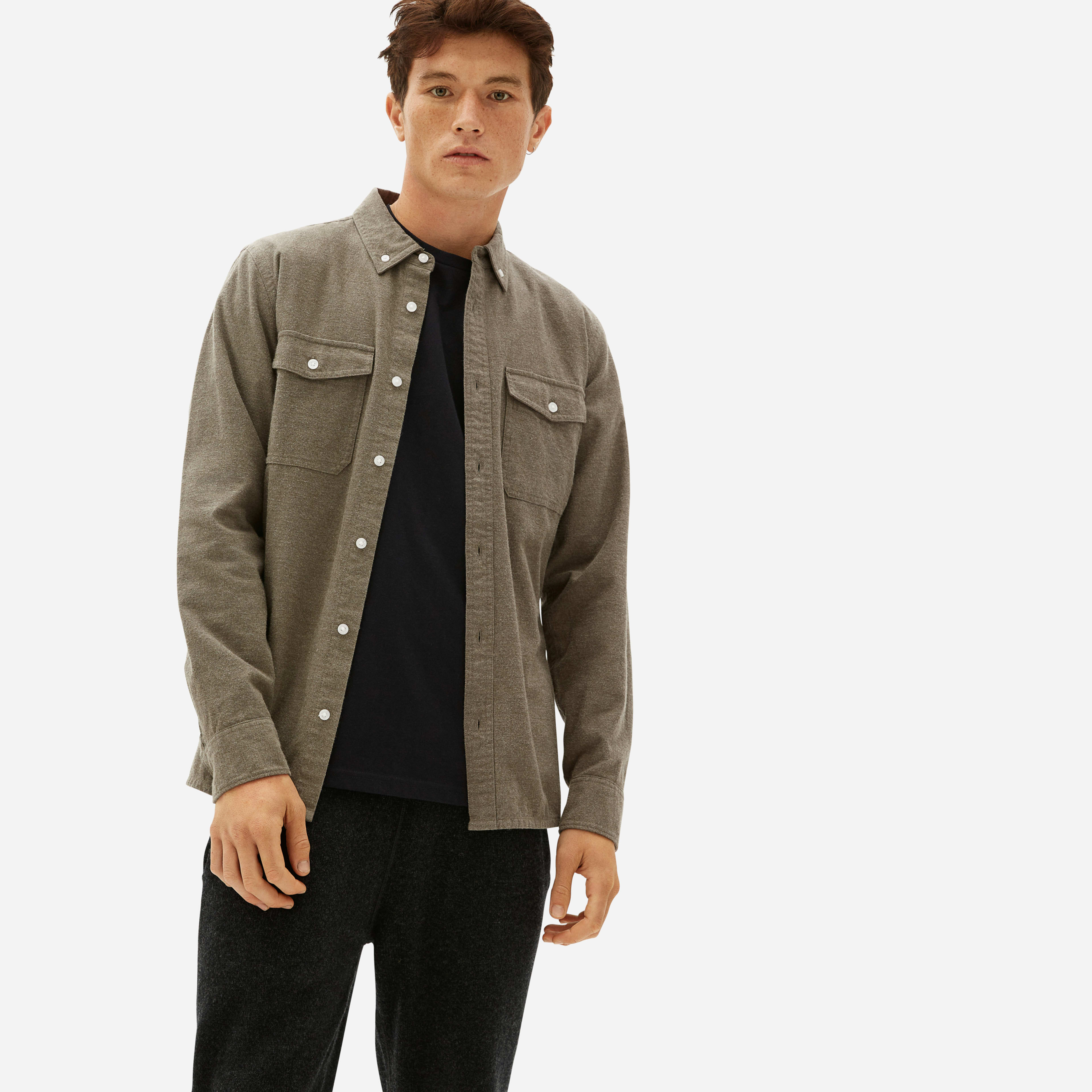 Brushed Heathered Flannel Shirt