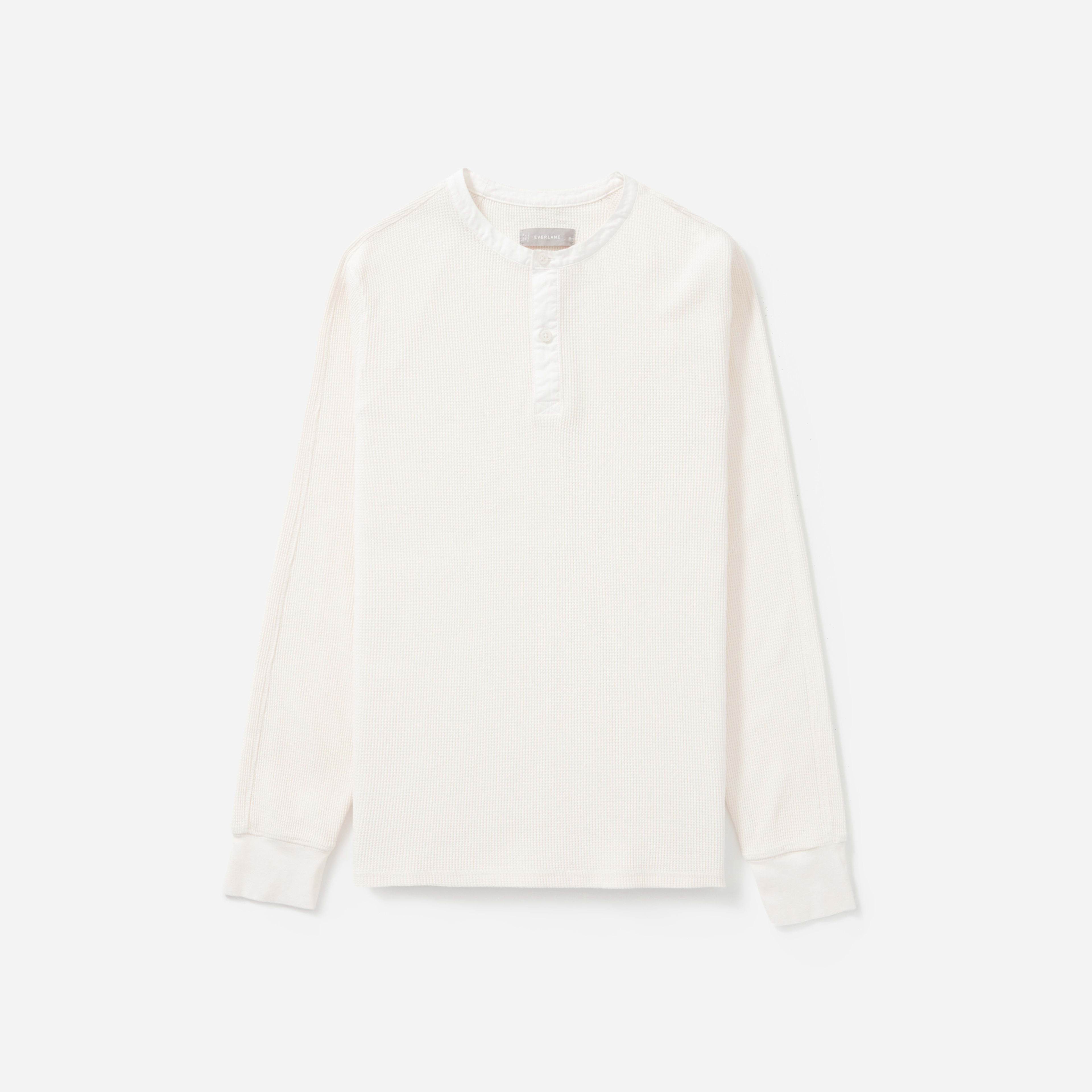 The WaffleKnit Henley OffWhite Everlane