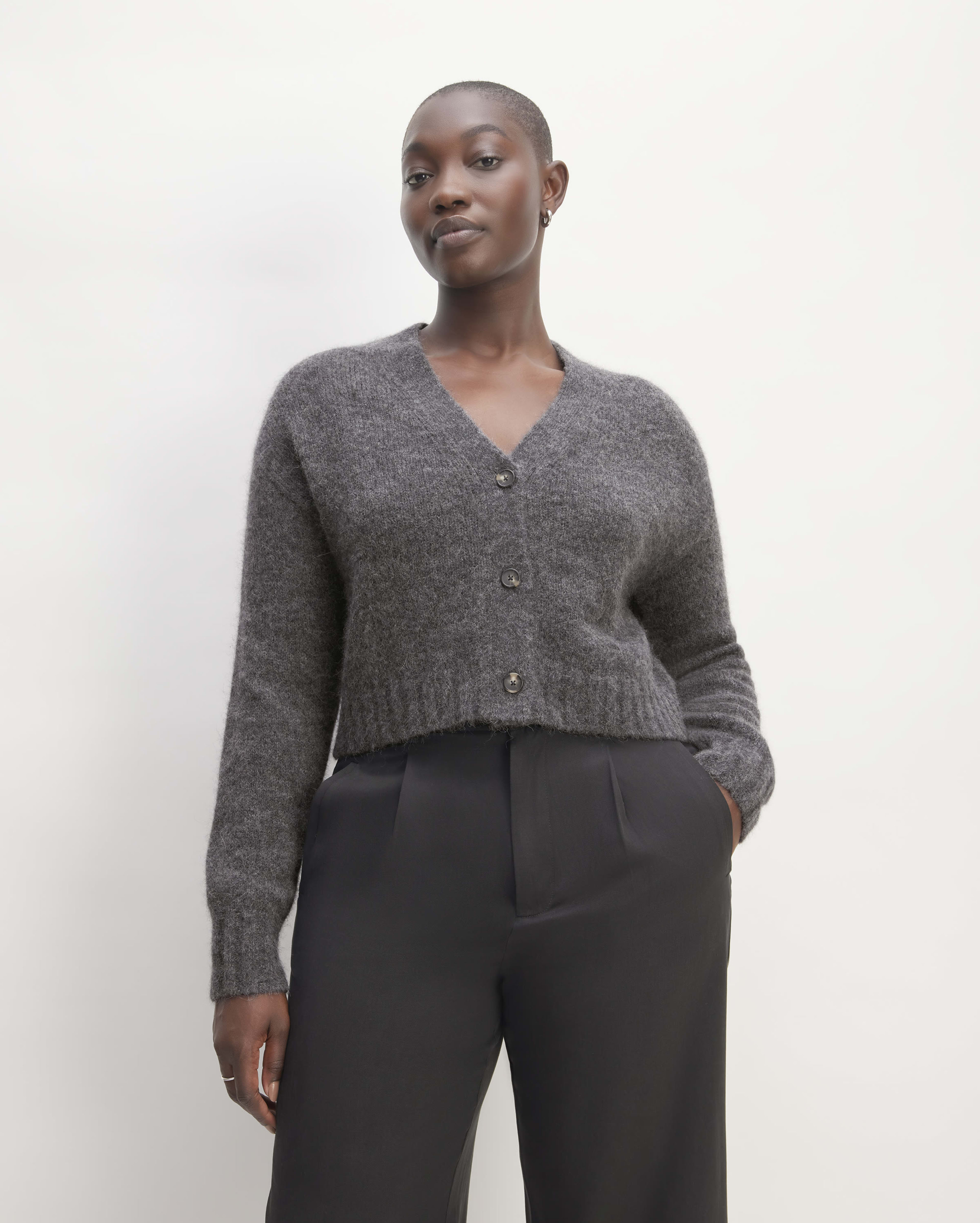 Image of The Alpaca VNeck Cropped Cardigan