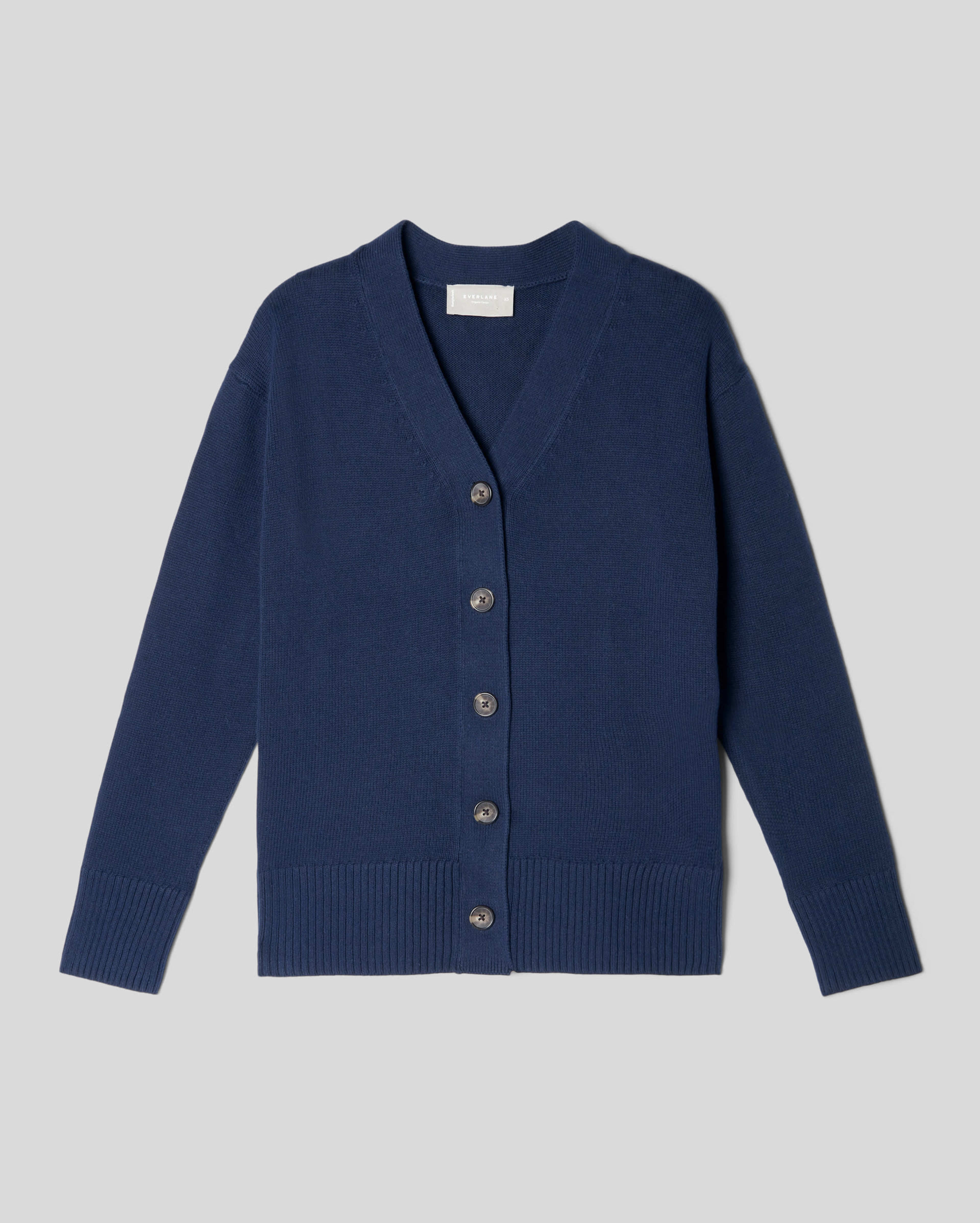 The Organic Cotton Cardigan Navy Everlane