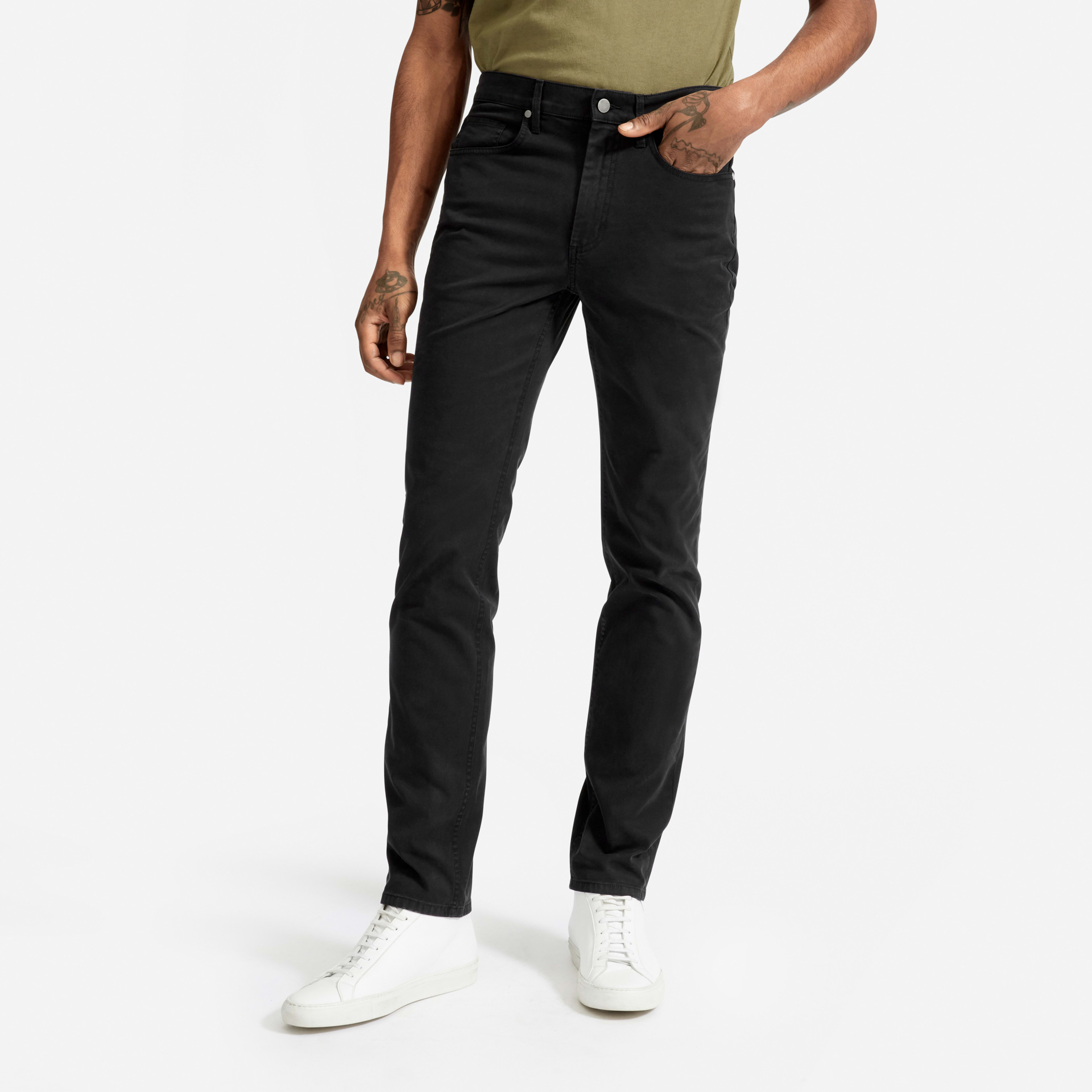 The Midweight Twill 5Pocket Slim Pant Washed Black Everlane