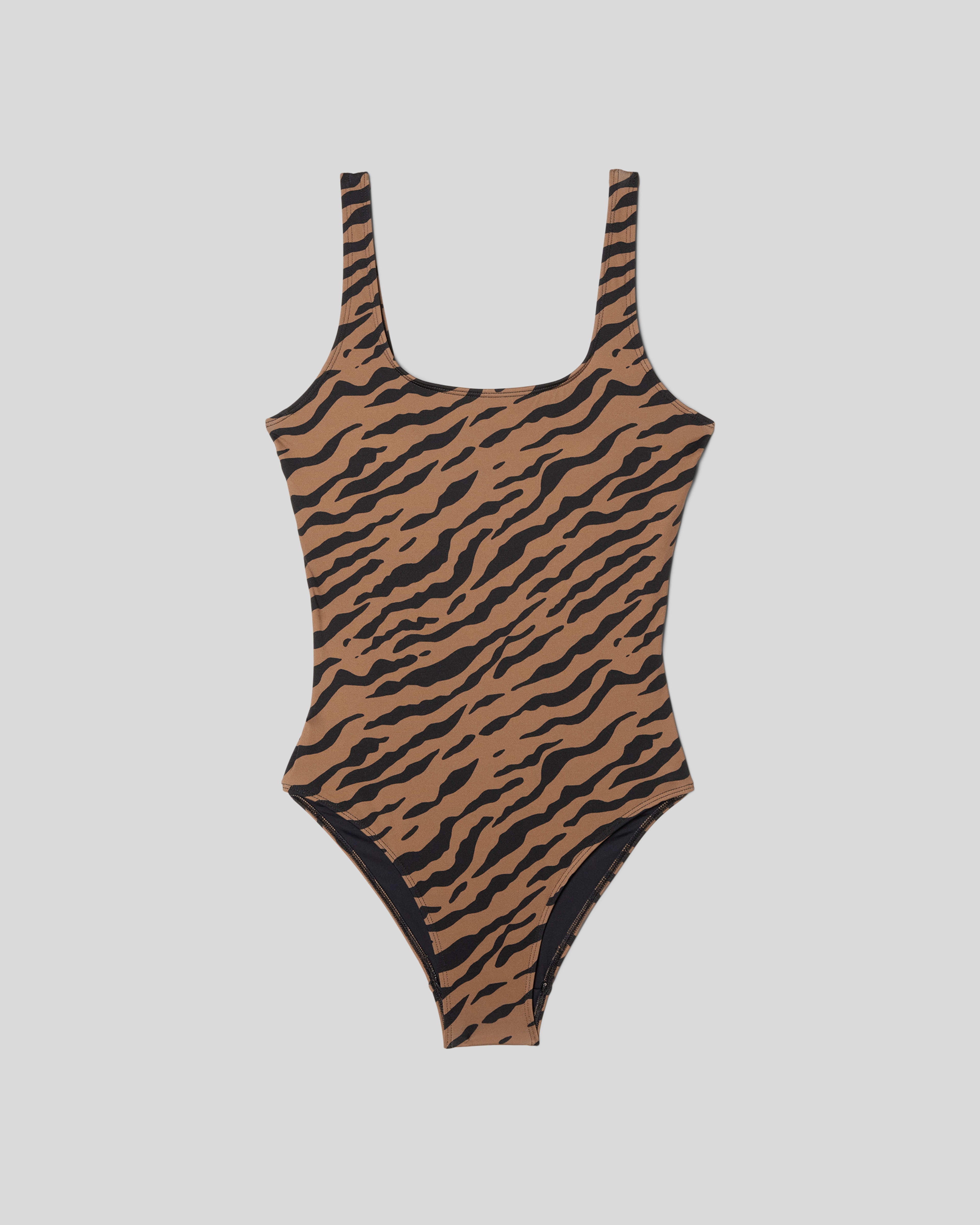The Square-Neck One-Piece Tiger Stripe Toasted Coconut – Everlane