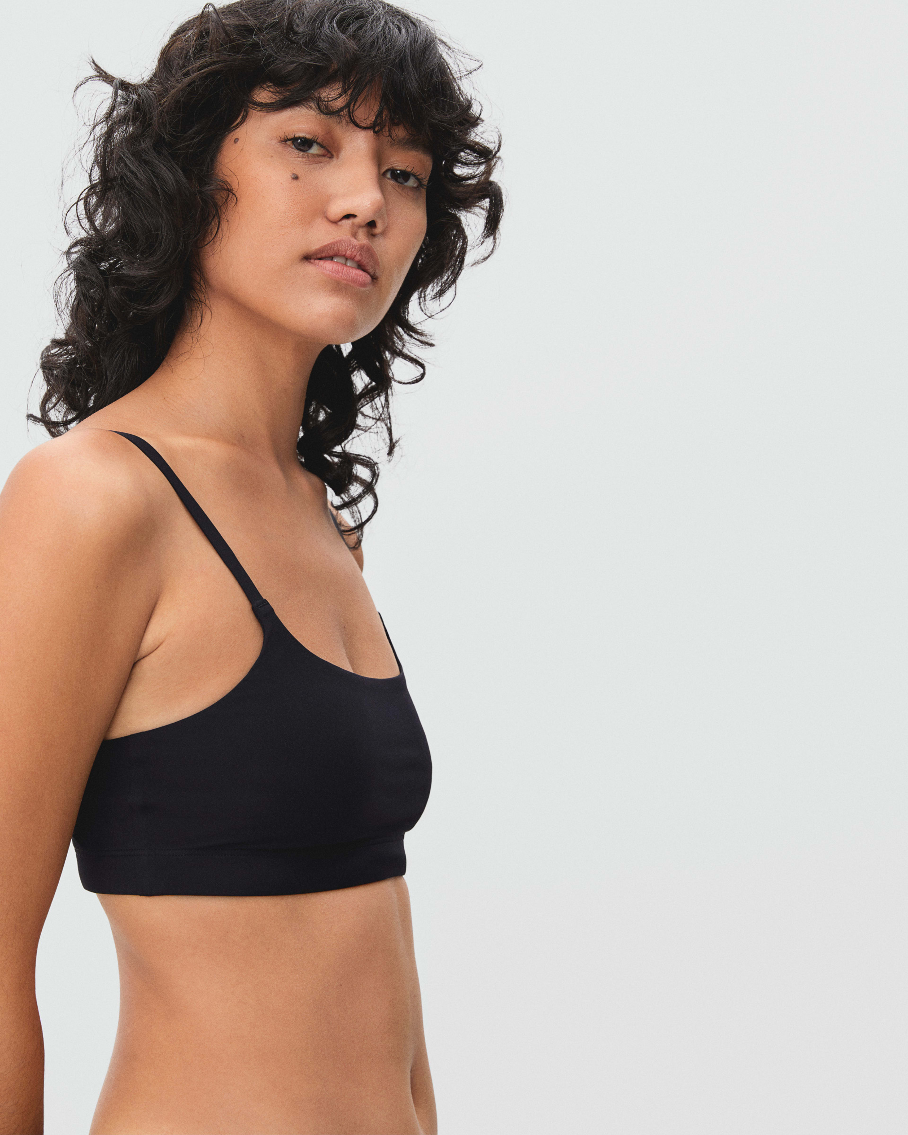 The Invisible Square Neck Bralette Black Everlane