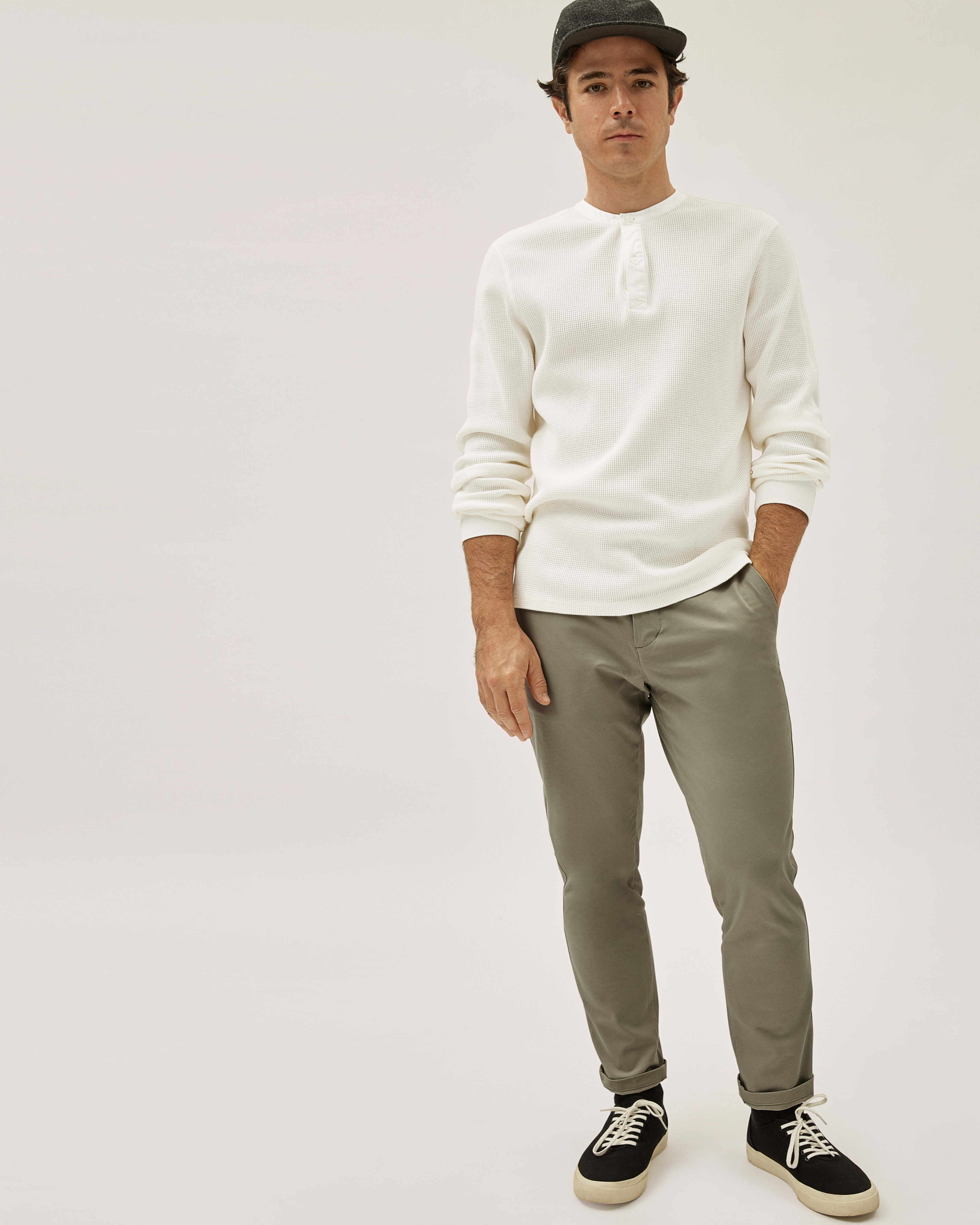 The Waffle-Knit Henley Off-White – Everlane