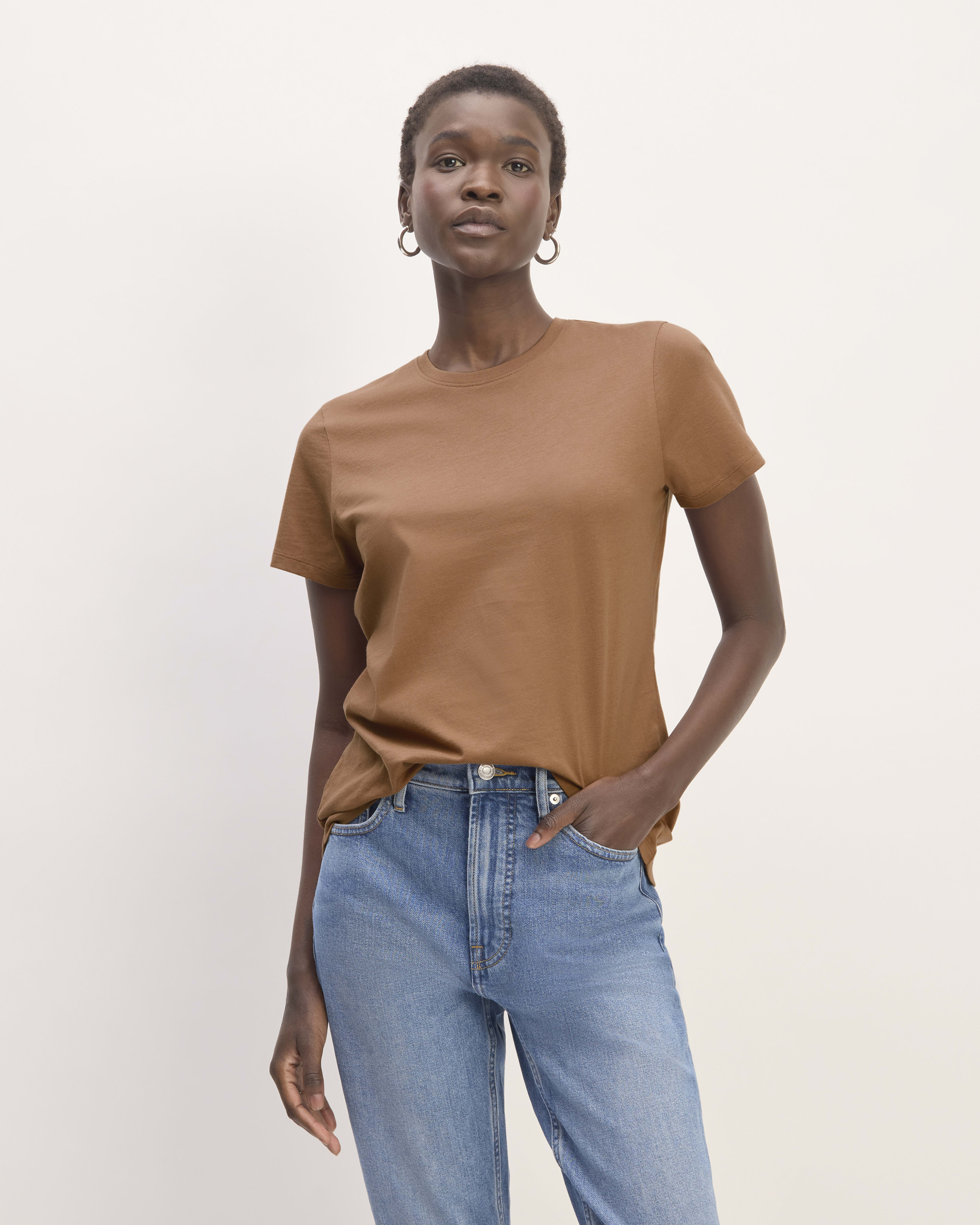 The Slim Crew in Essential Cotton Carob Brown Everlane