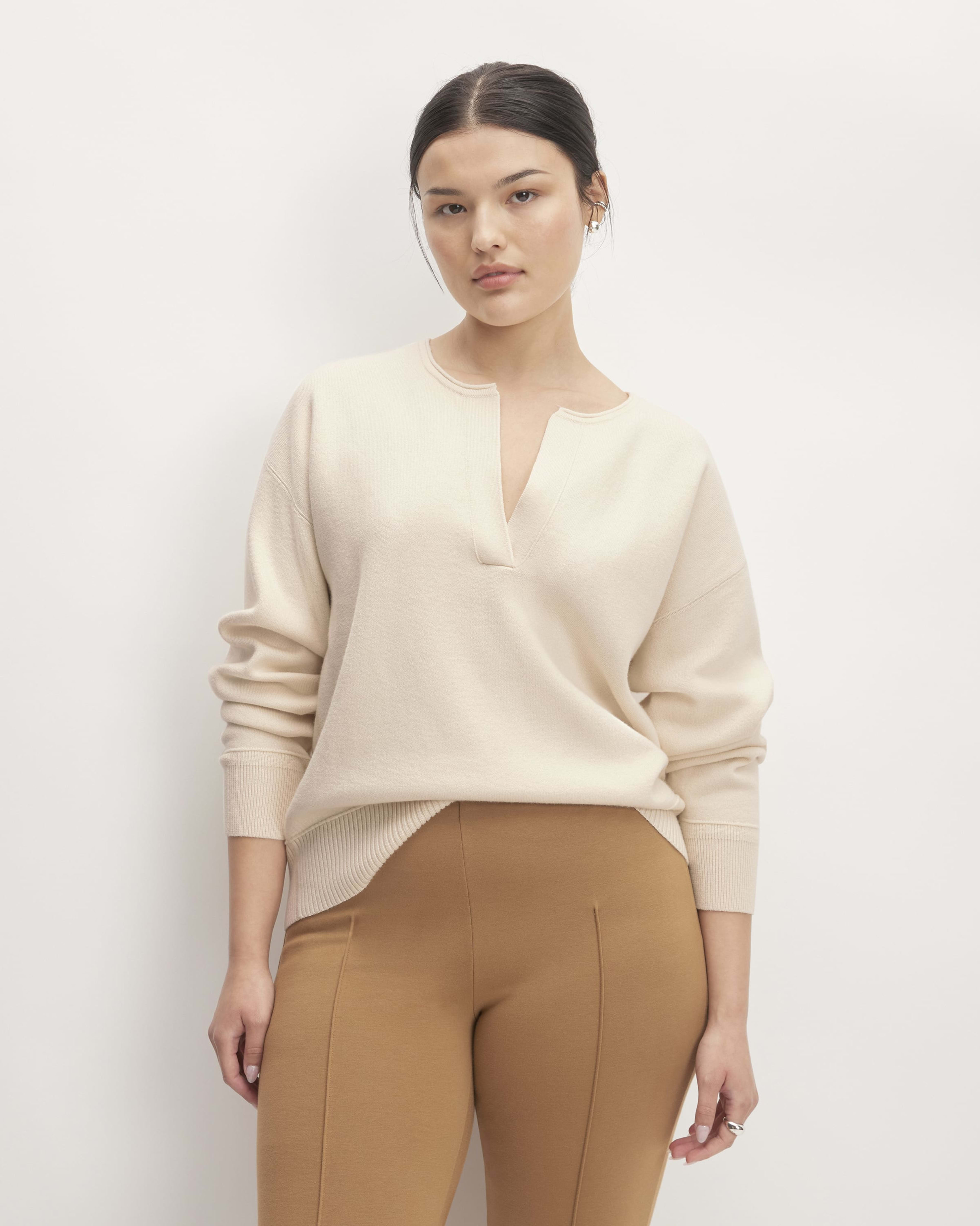 The Good Merino Wool Mockneck Sweater Bone Everlane