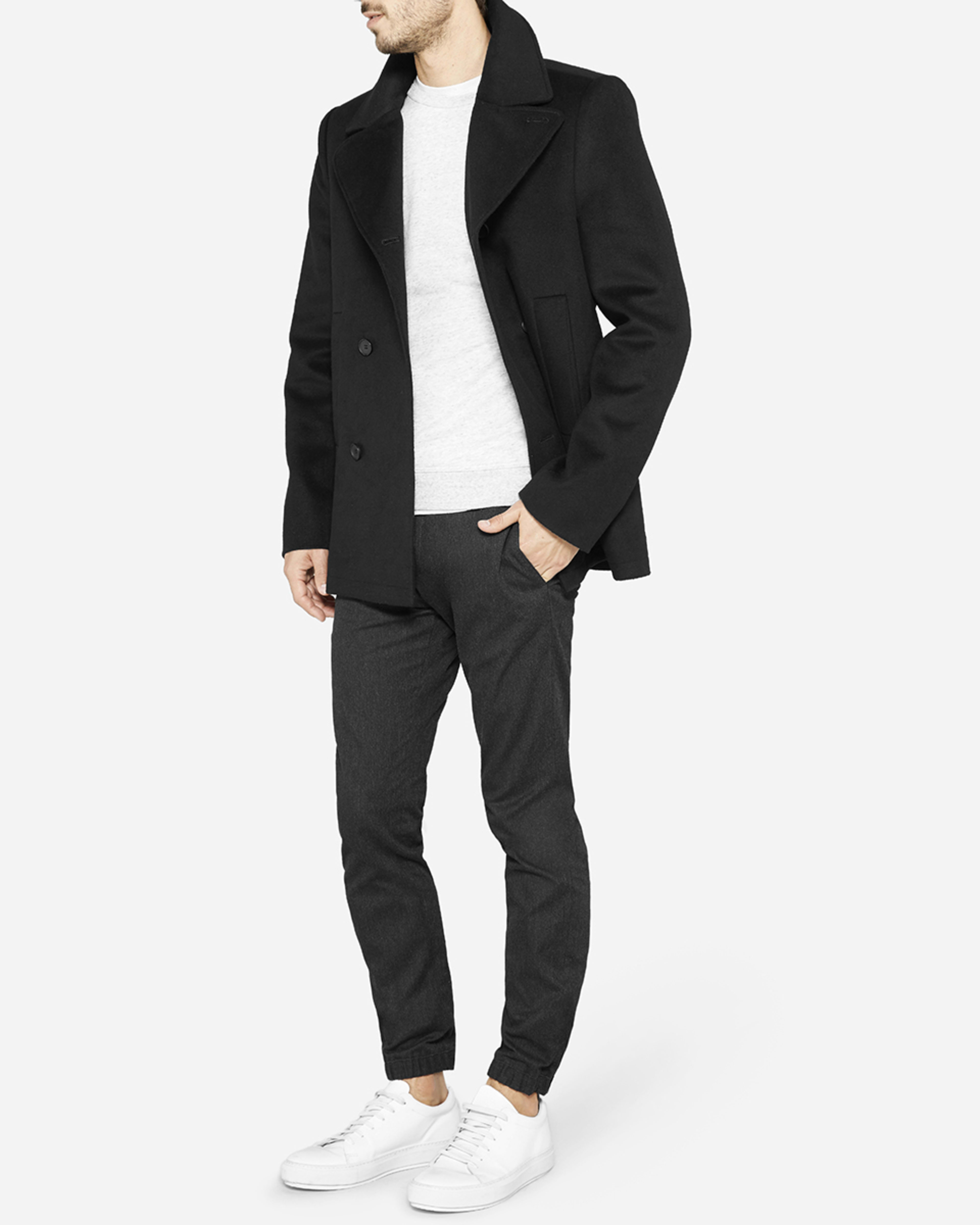 The Quilted Peacoat Black – Everlane