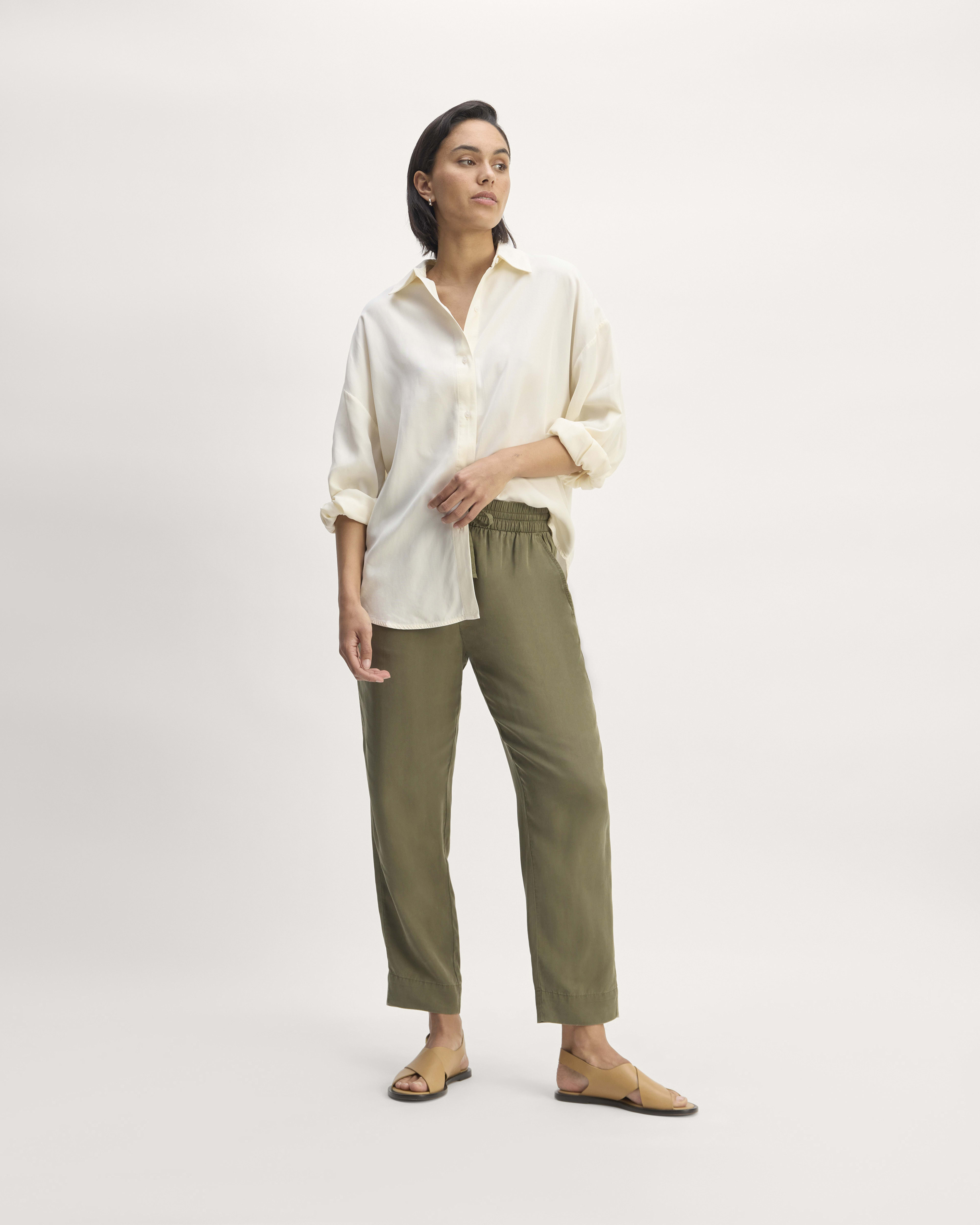 The Linen Easy Pant Grass Green – Everlane