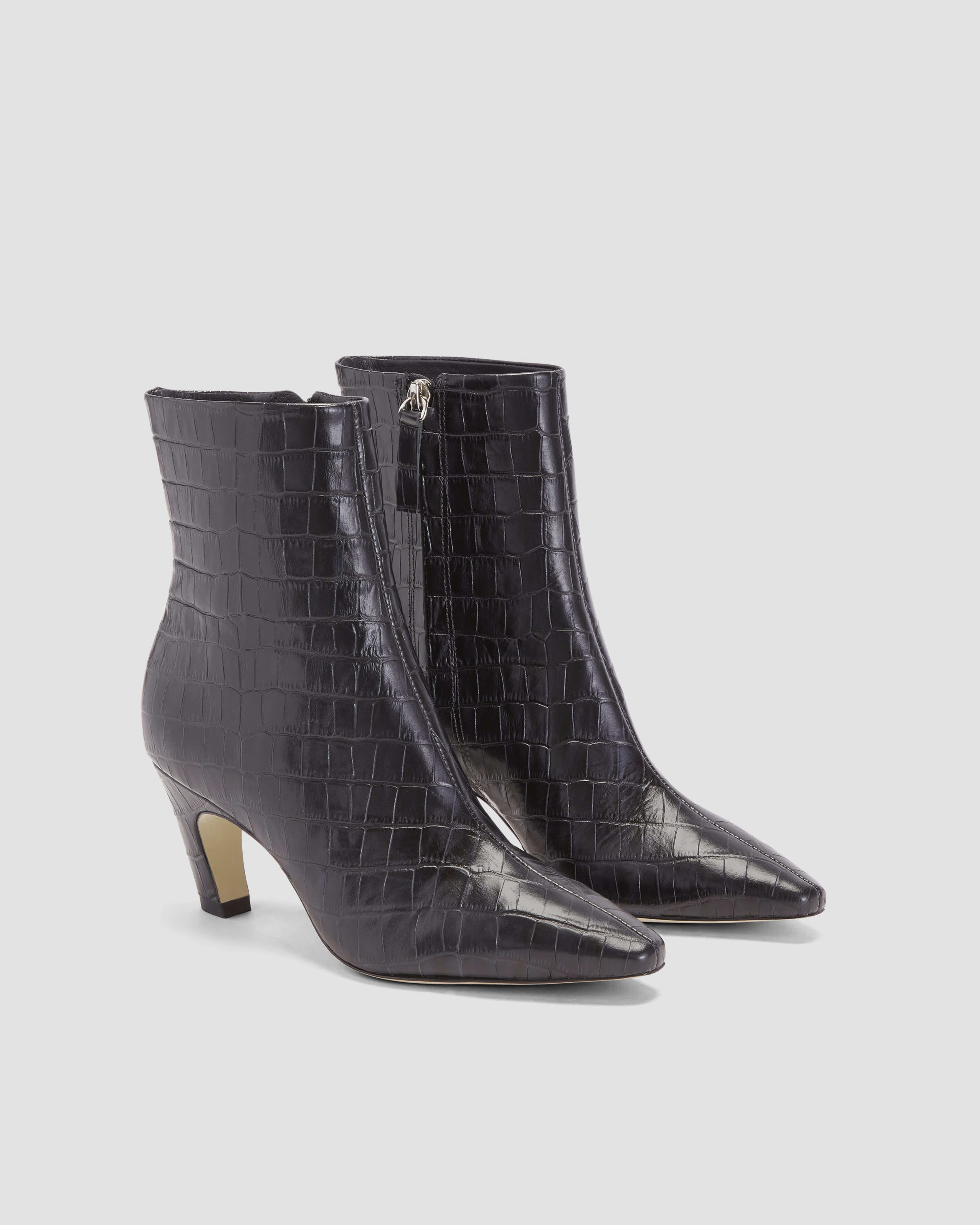 The Banana Heel Boot Black Crocodile Everlane