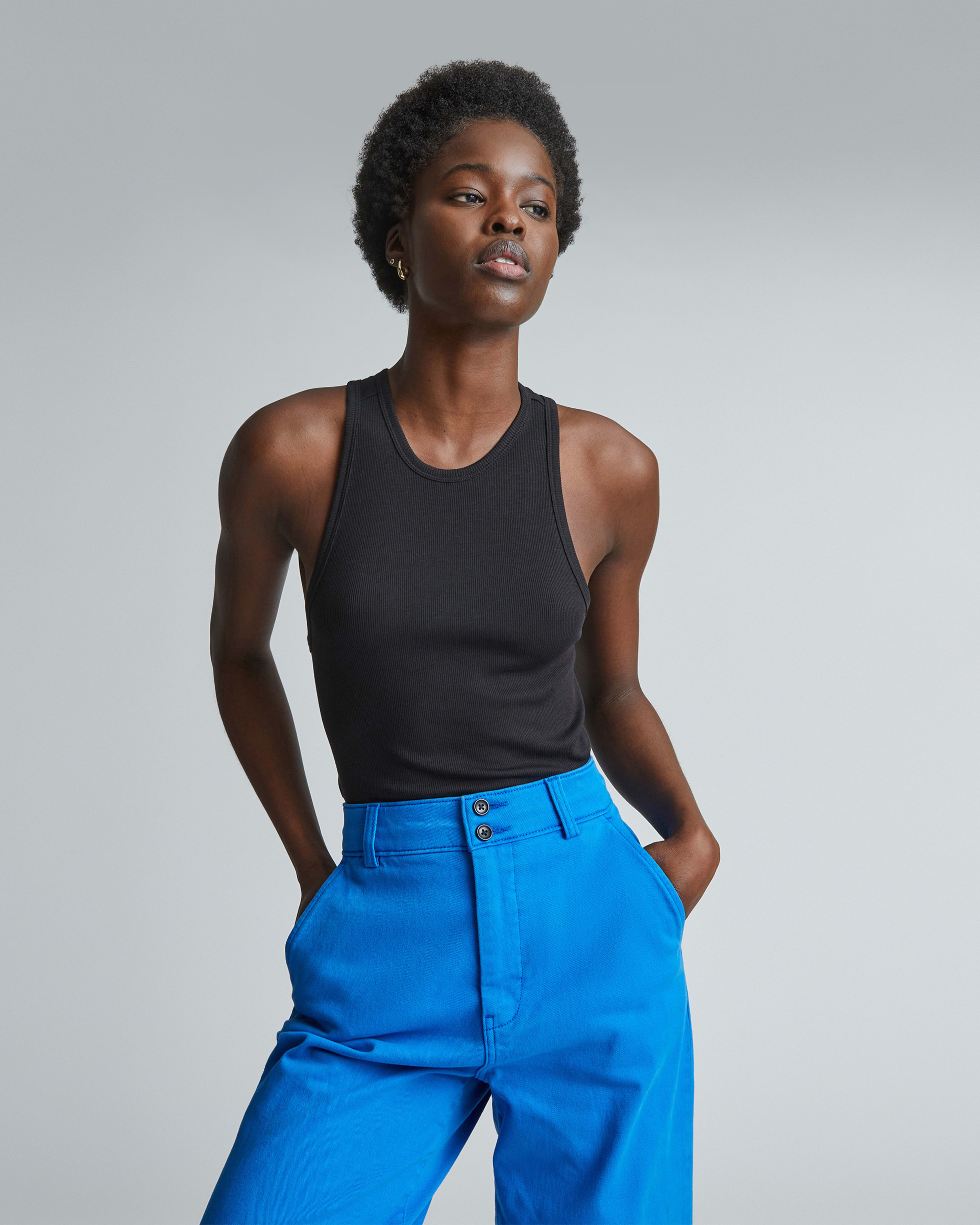 The Supima® Micro-Rib Racerback Tank Black – Everlane