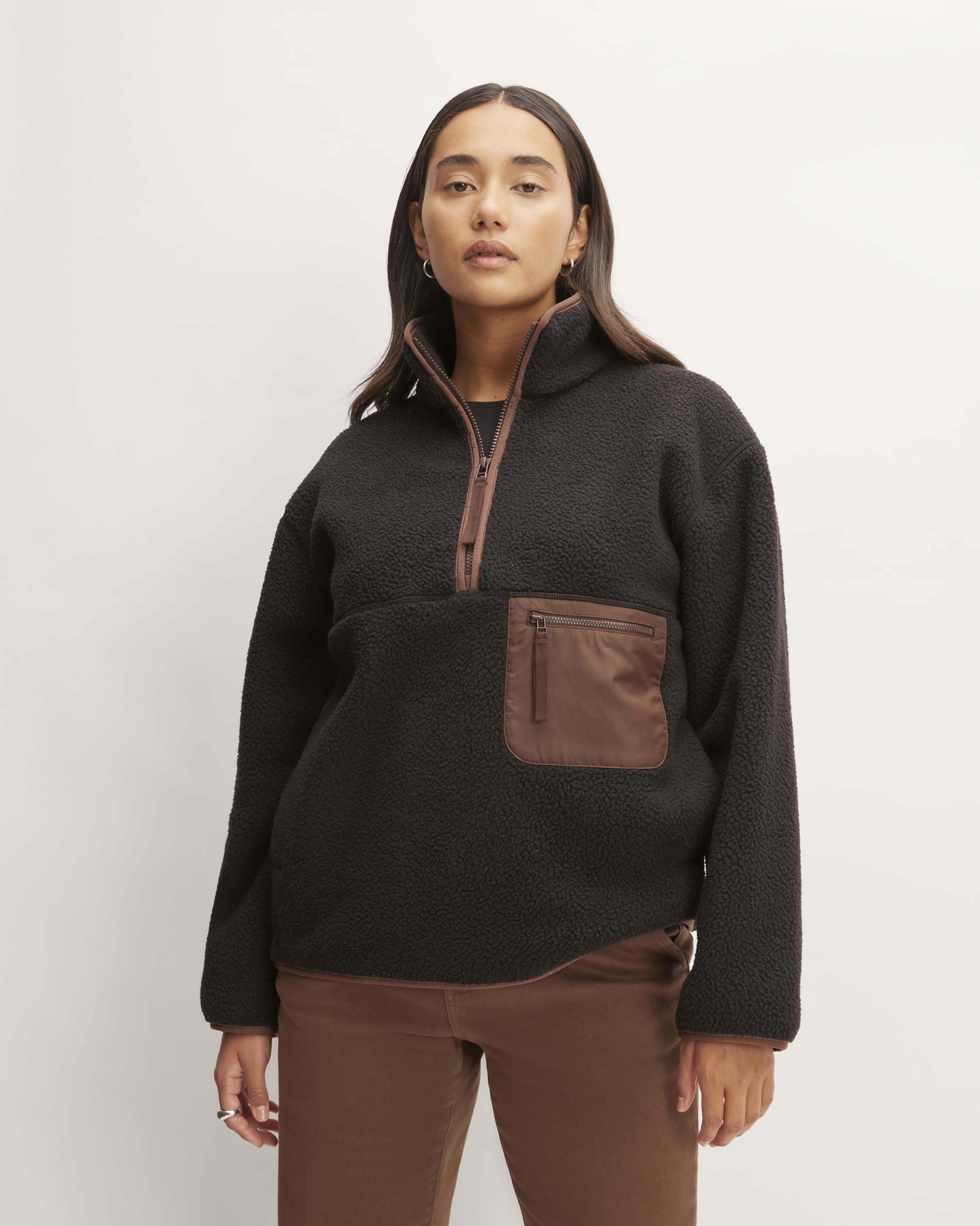 Fleece zip jumper womens sales