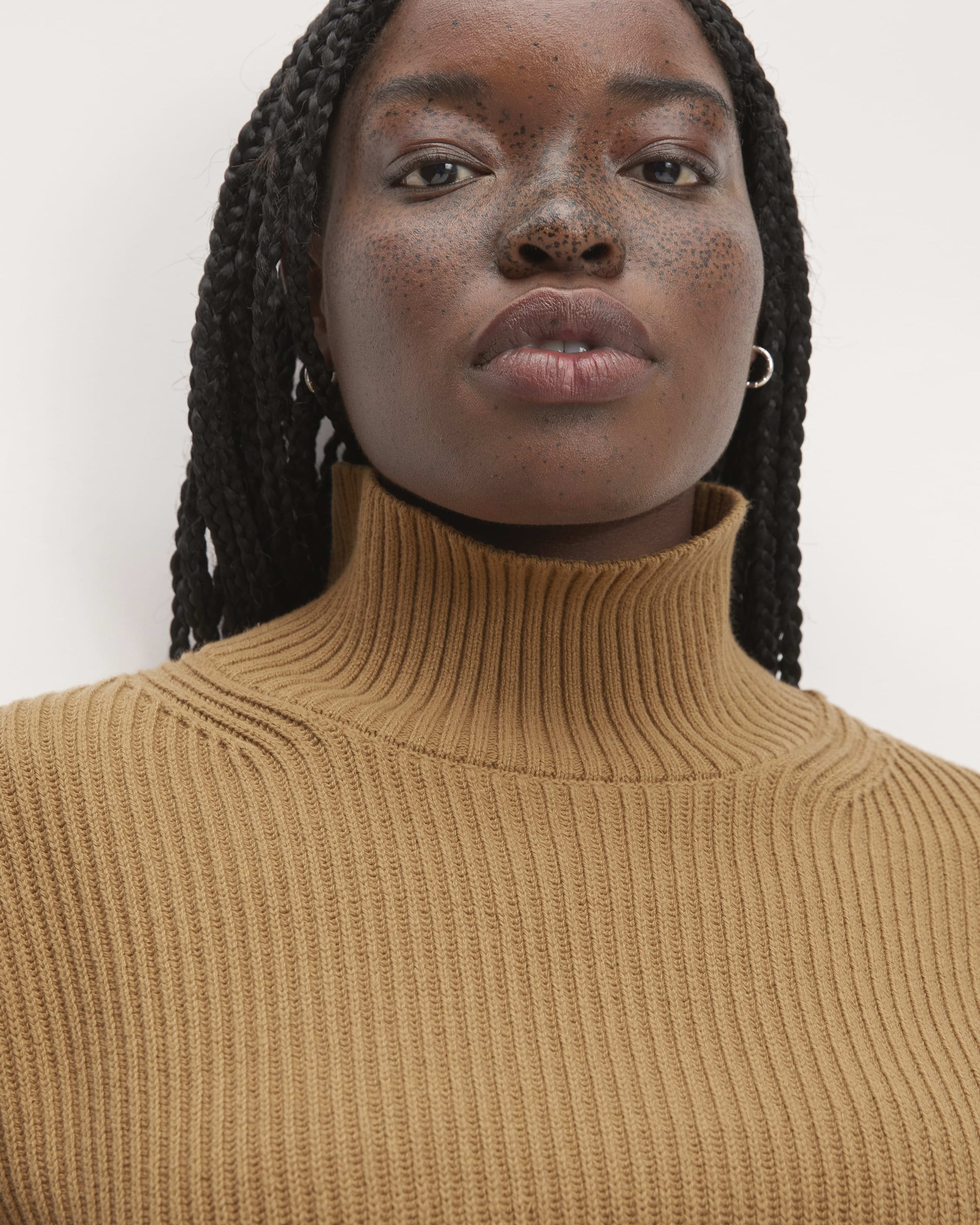 The Organic Cotton Ribbed Turtleneck Toasted Coconut – Everlane