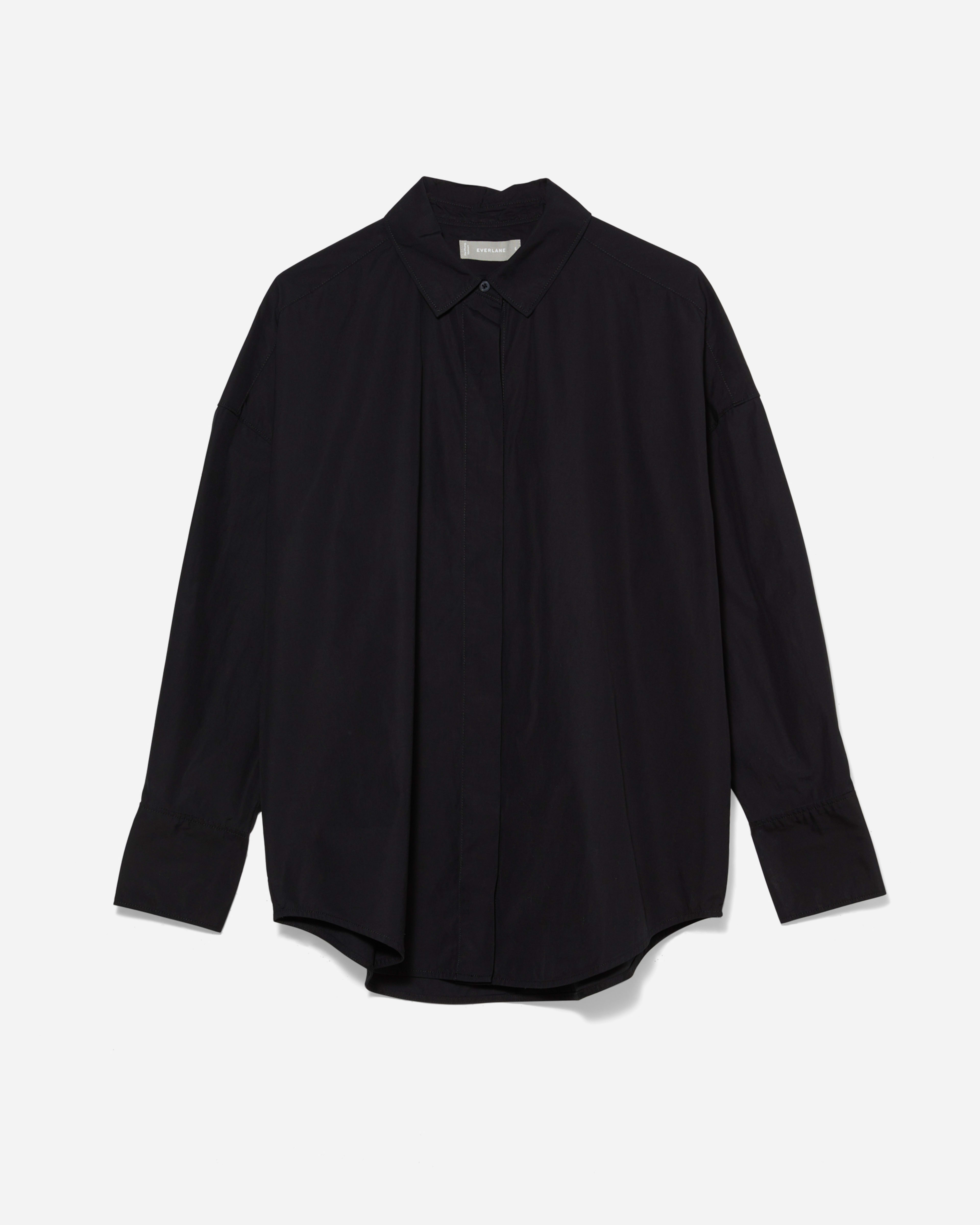 The Oversized Poplin Shirt Black – Everlane