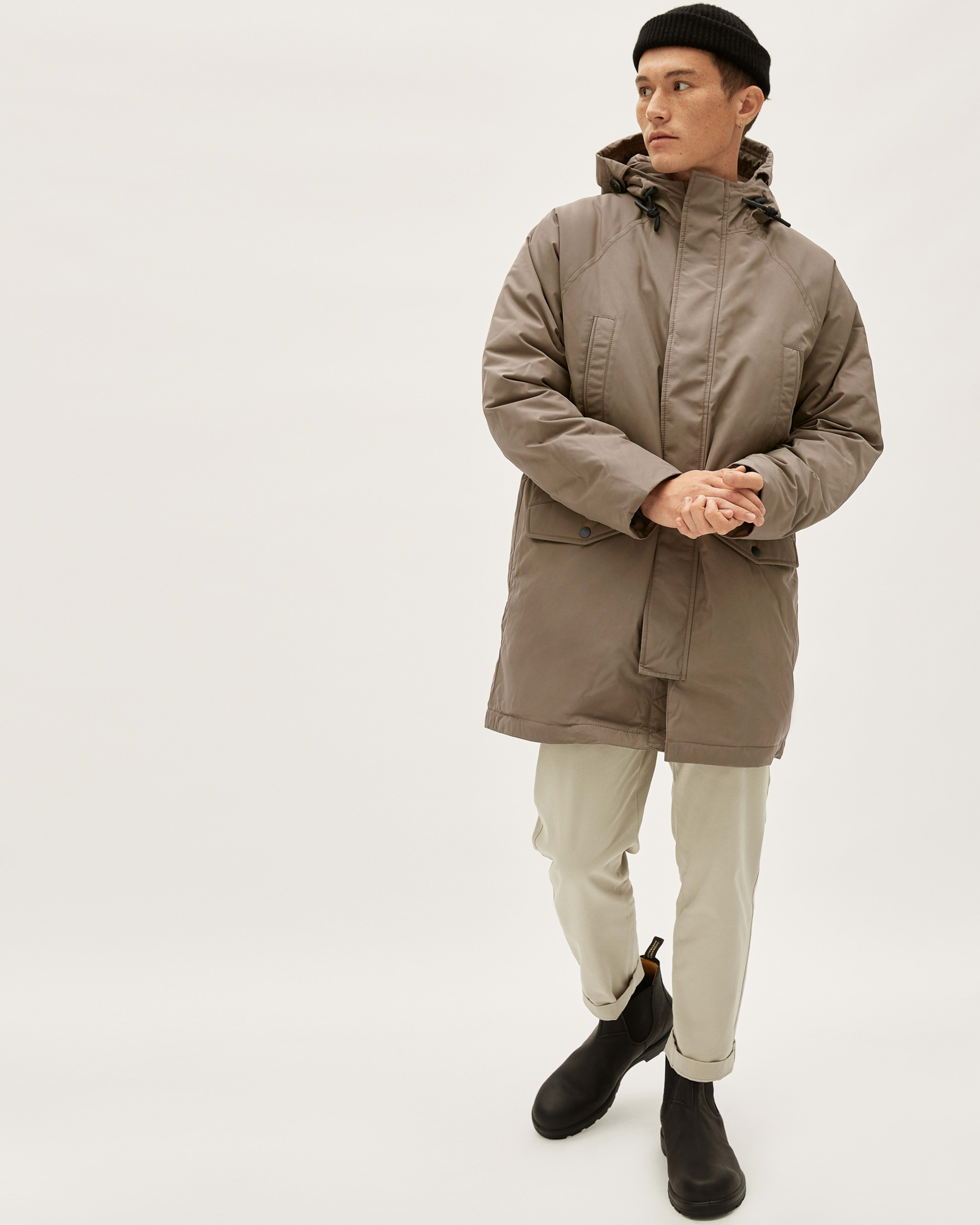 The ReNew Long Parka Taupe – Everlane
