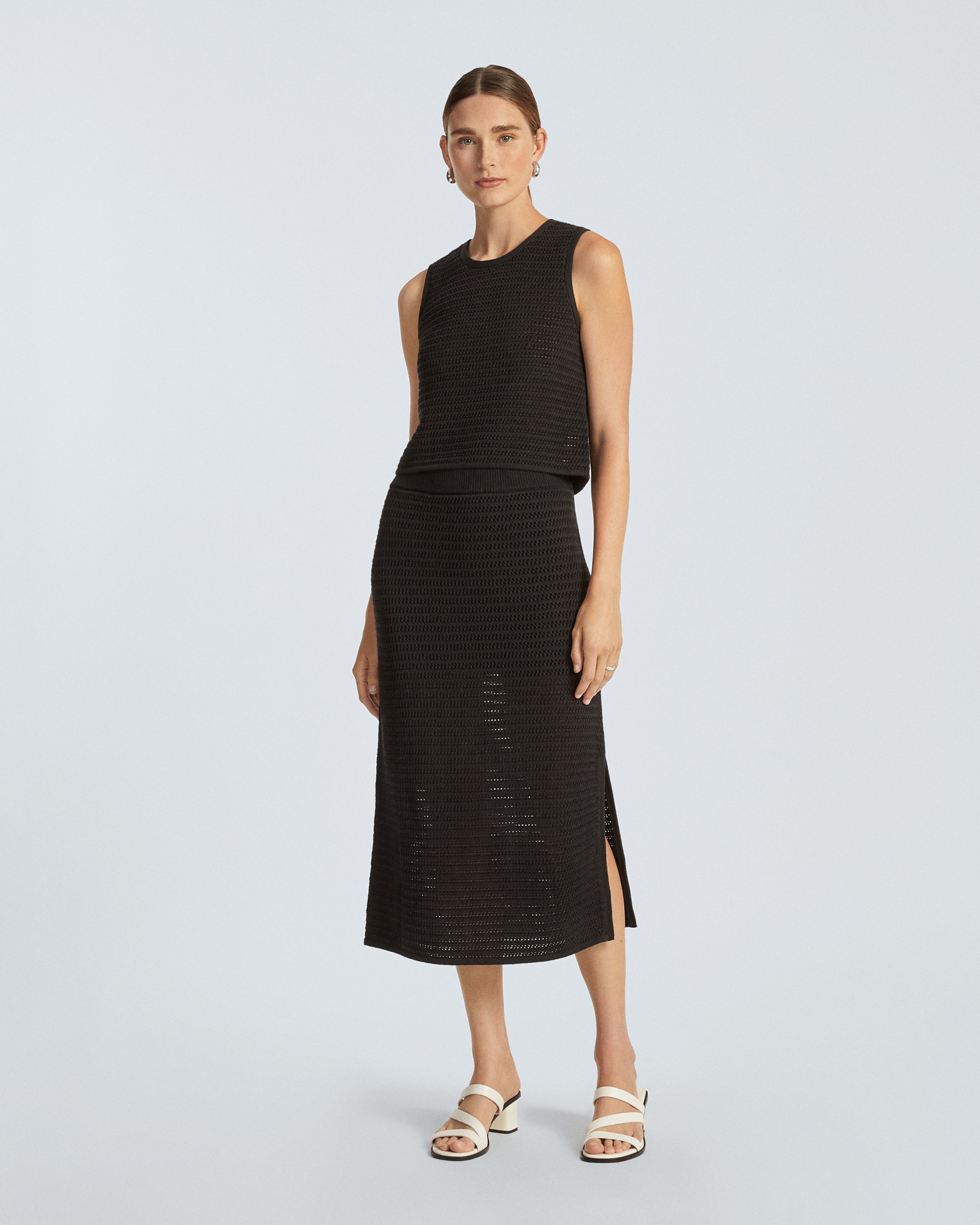 The Crochet Knit Skirt Black Everlane