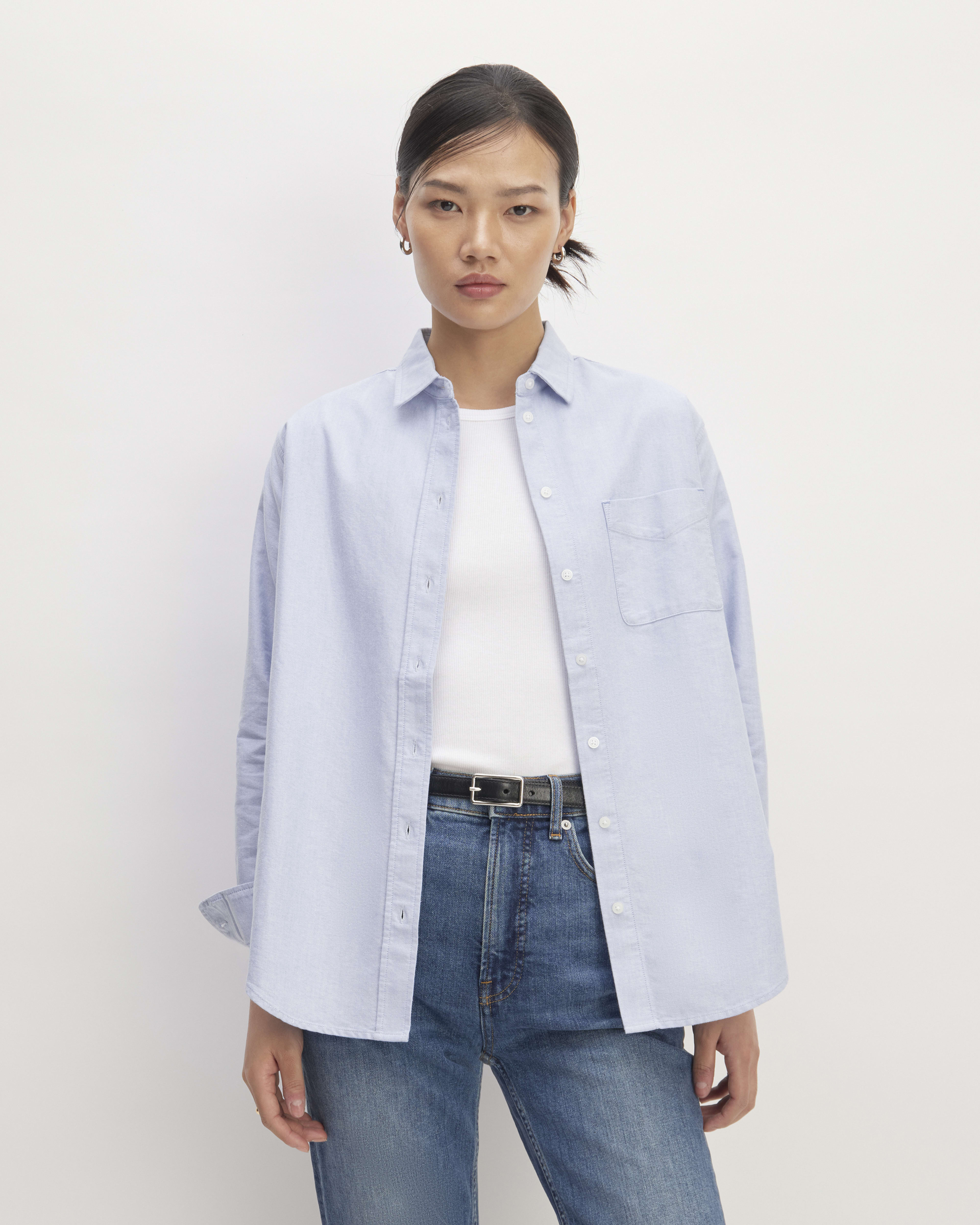 Blue oxford shirt womens outlet