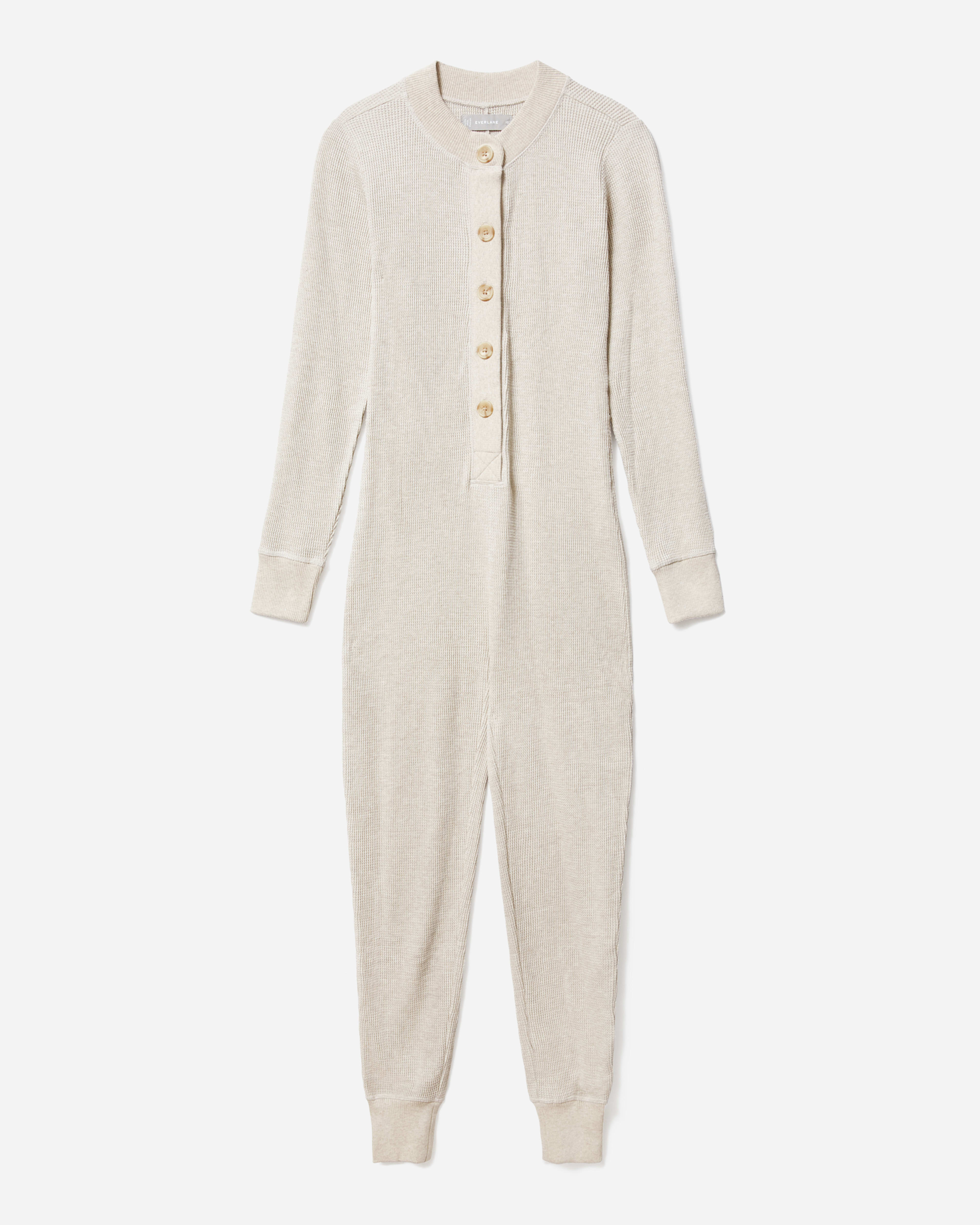 The WaffleKnit Onesie Heathered Tan Everlane