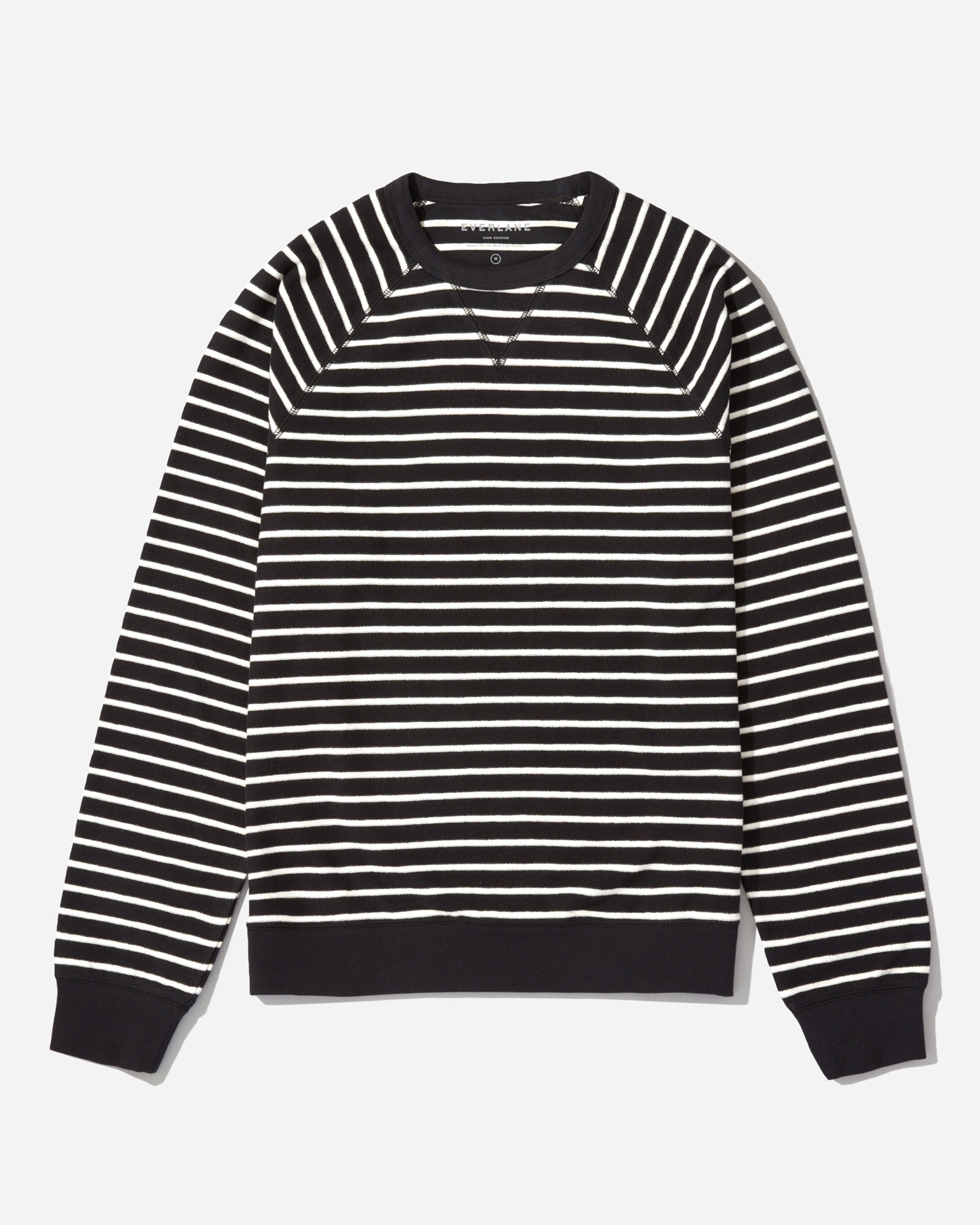 The Reverse French Terry Crew Washed Black / Bone – Everlane