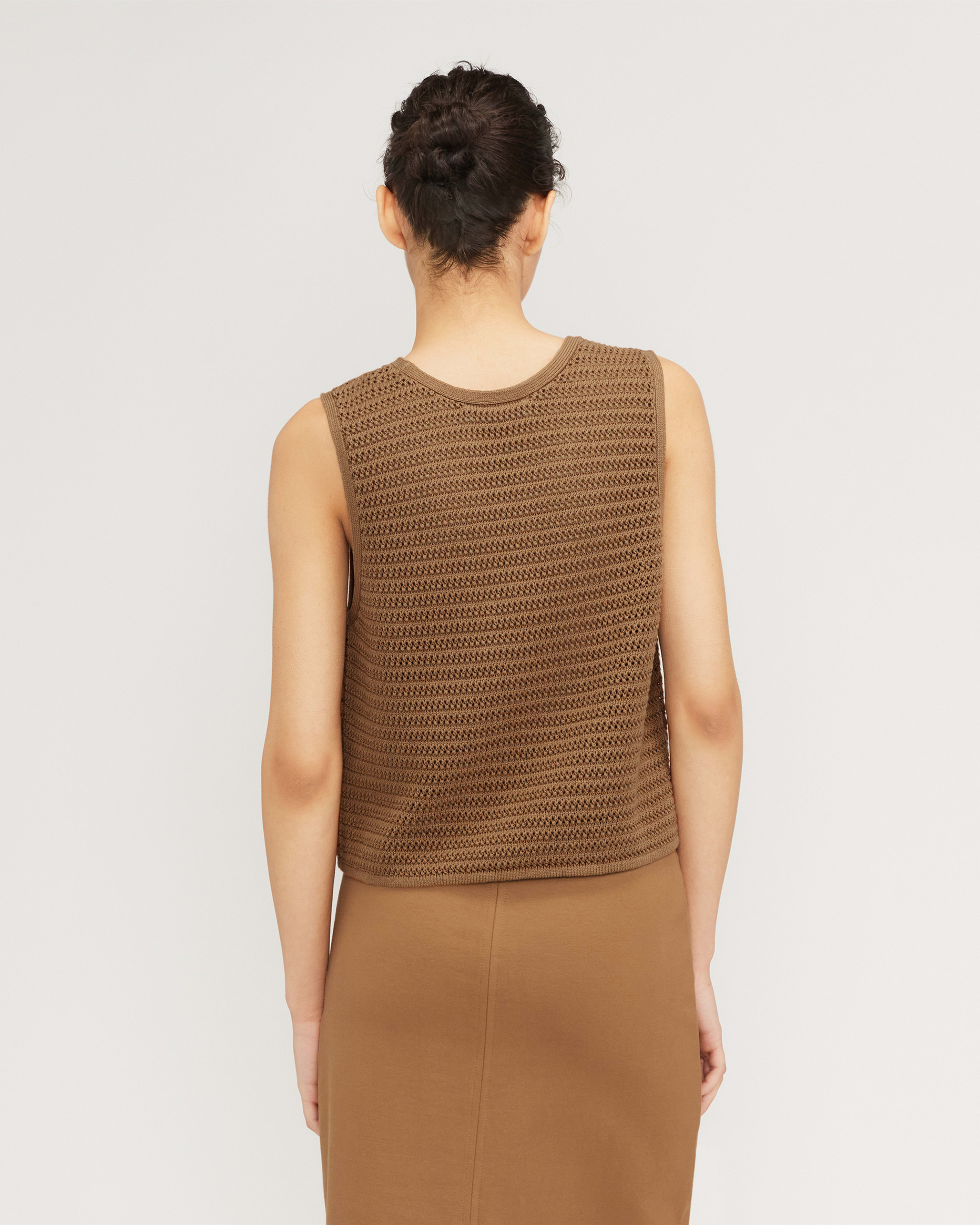 The Crochet Knit Cami Toasted Coconut Everlane