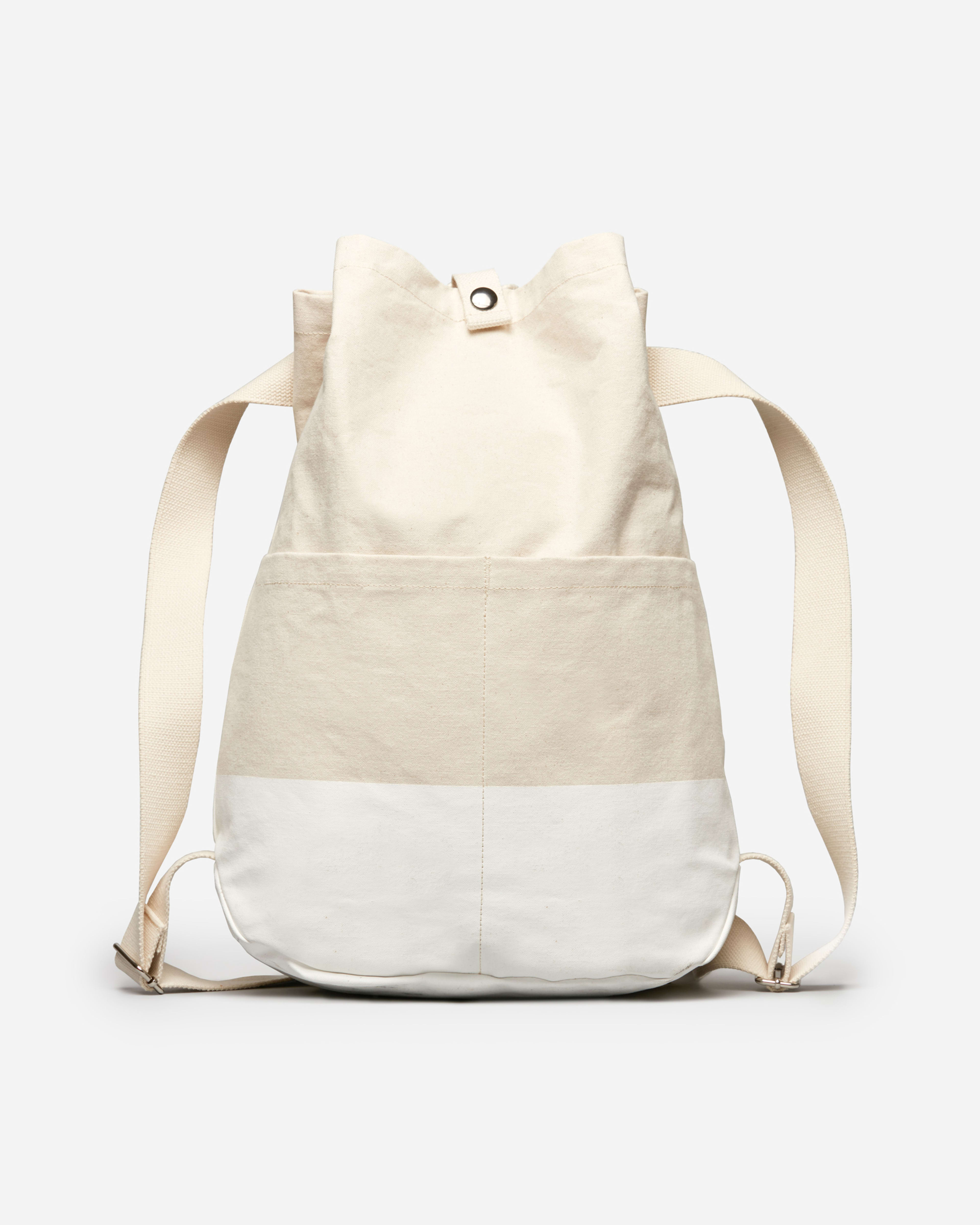 The Beach Canvas Backpack Natural / White Everlane
