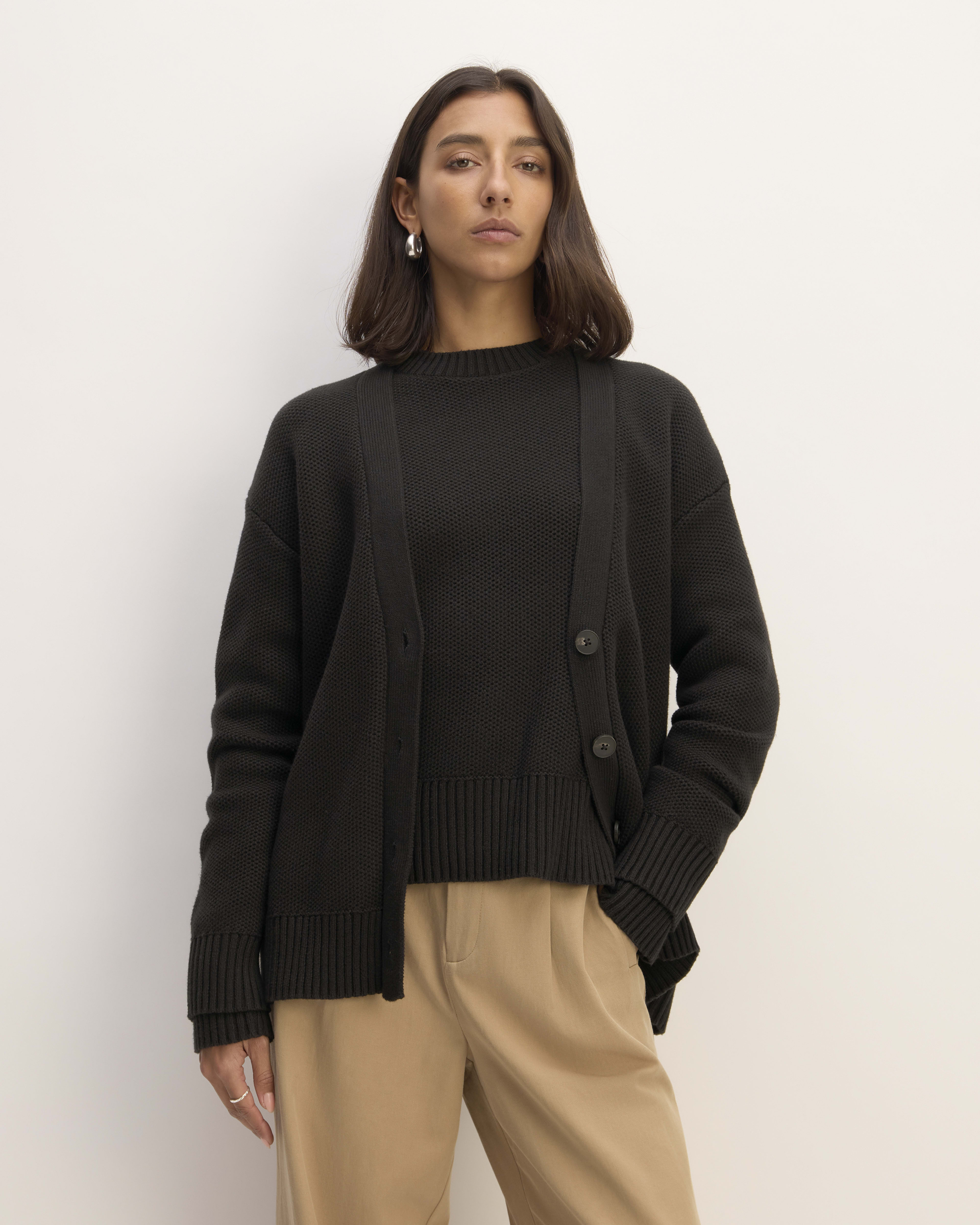 Everlane black cardigan new arrivals