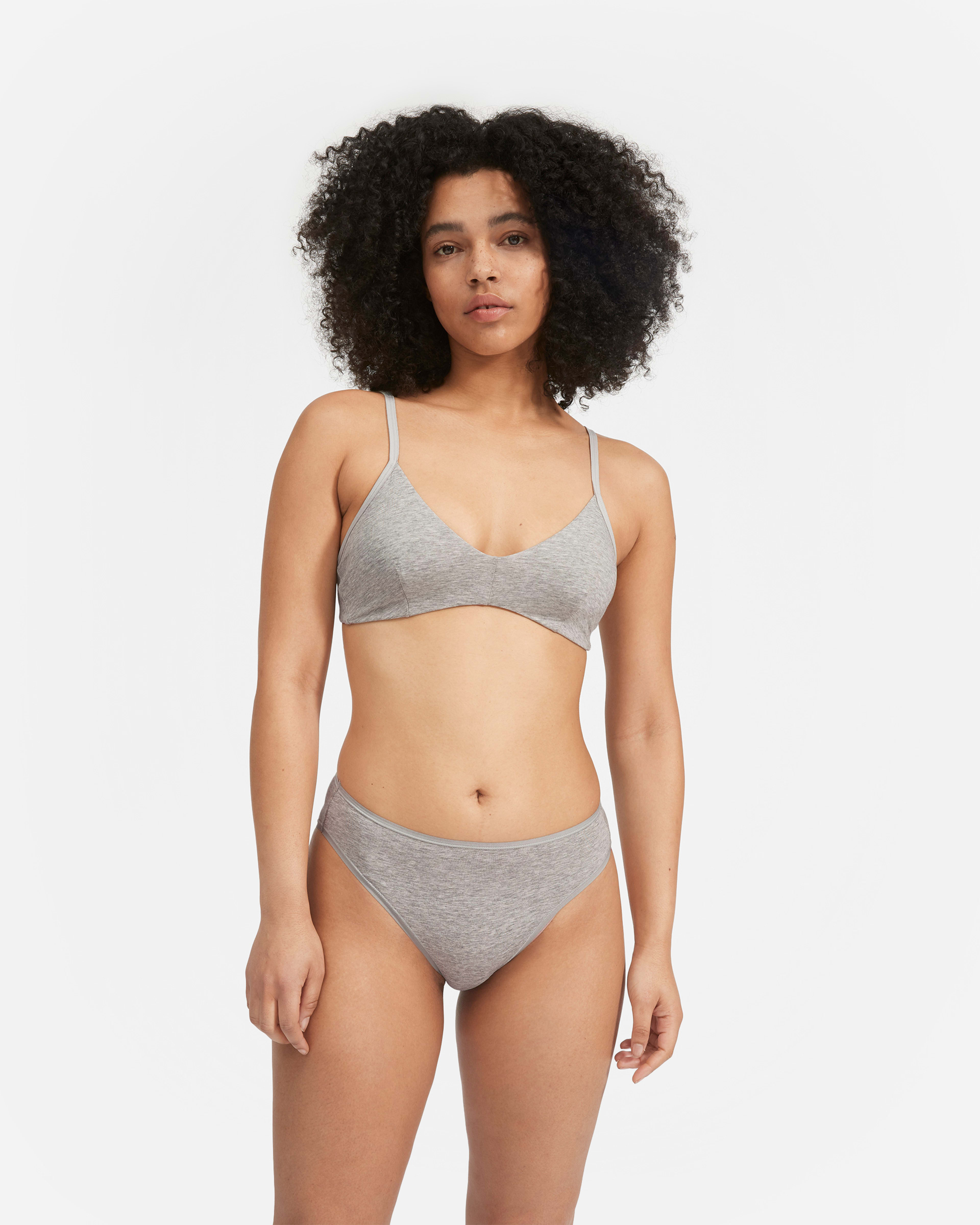 Yummie Jules Heather Grey Cotton Rib Seamless Longline Crop Bralette B –  The Bra Genie