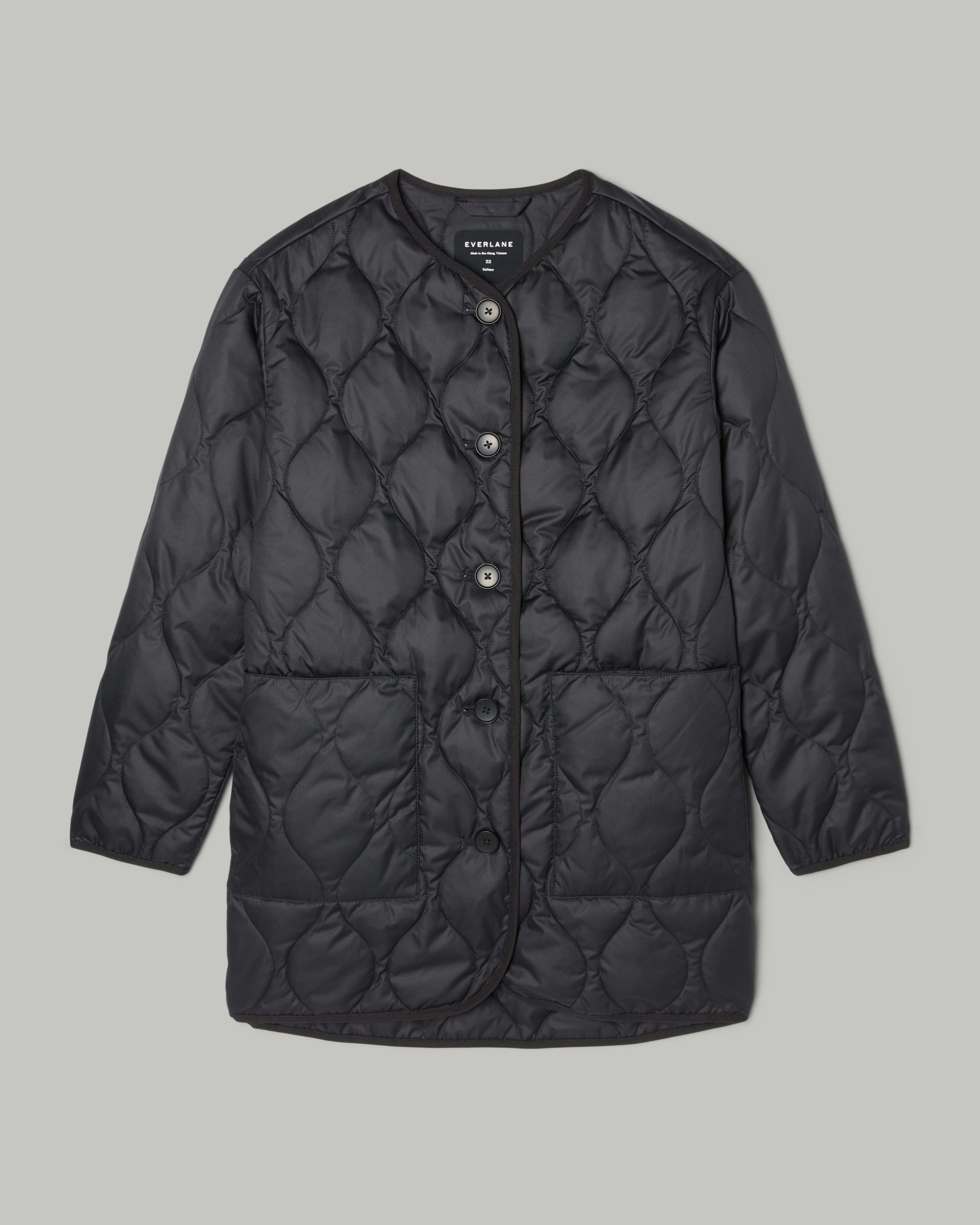 The ReNew Quilted MidLength Liner Black Everlane