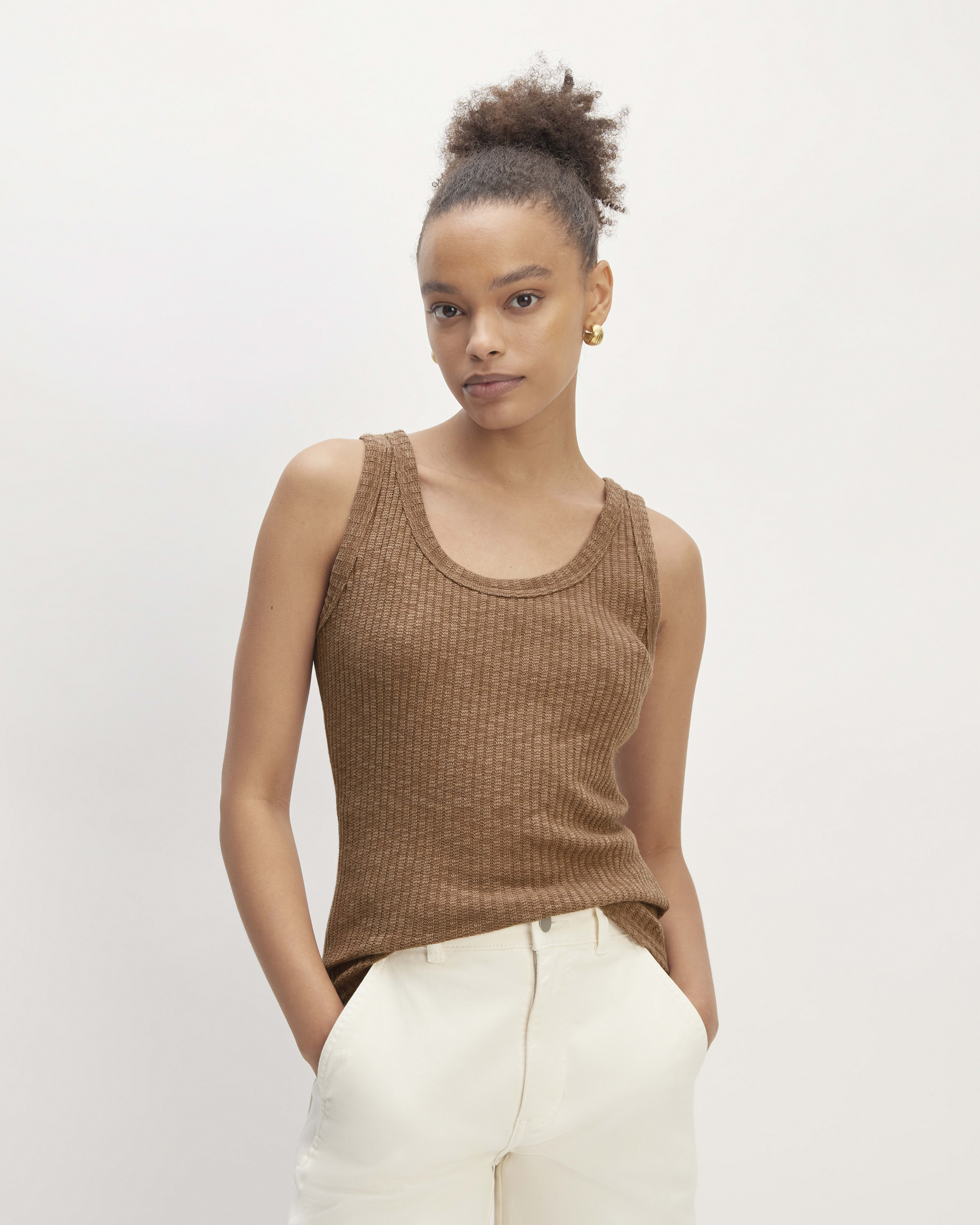 Moda Reversible Knit Tank Chocolate