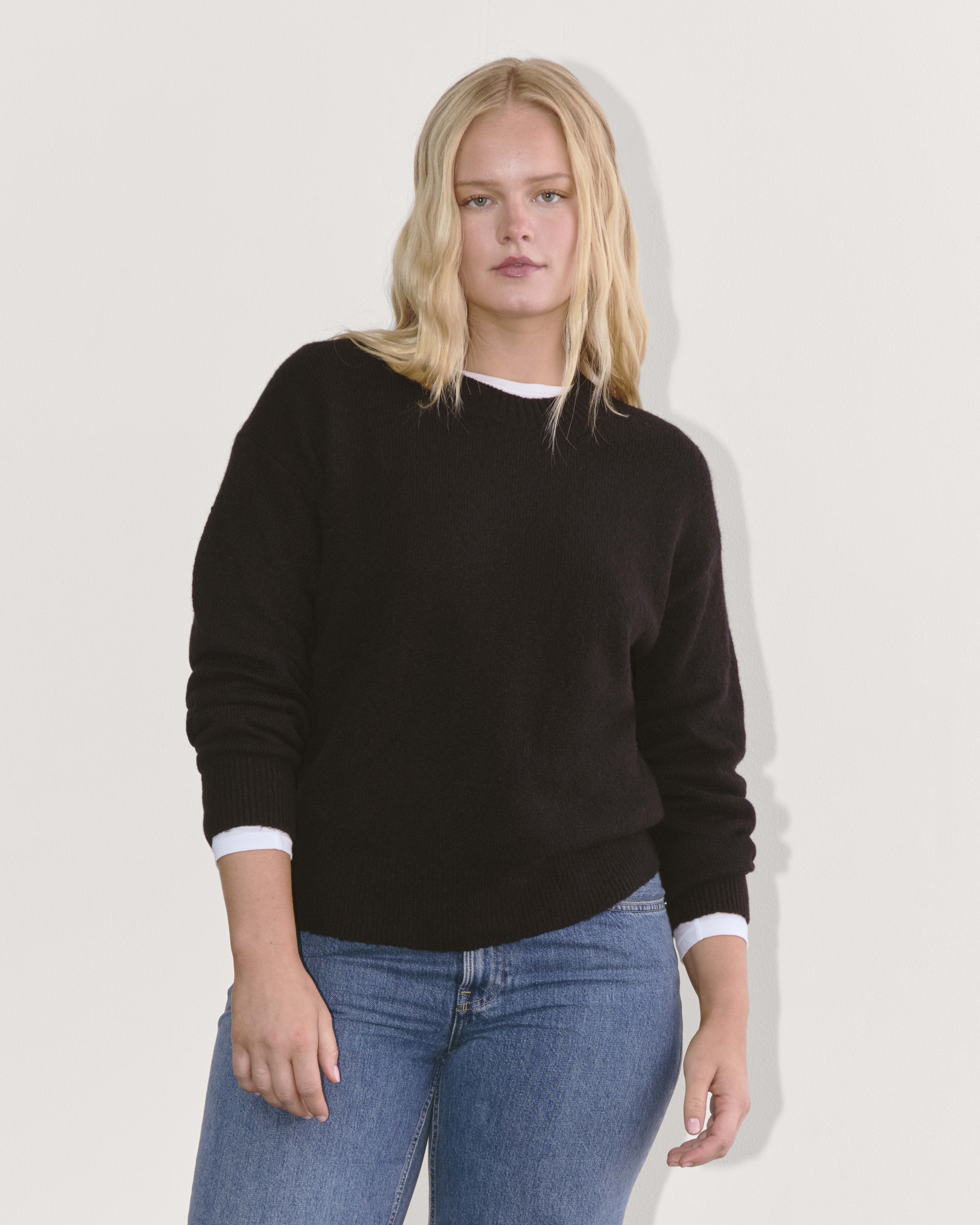 Jumper with shirt underneath womens clearance