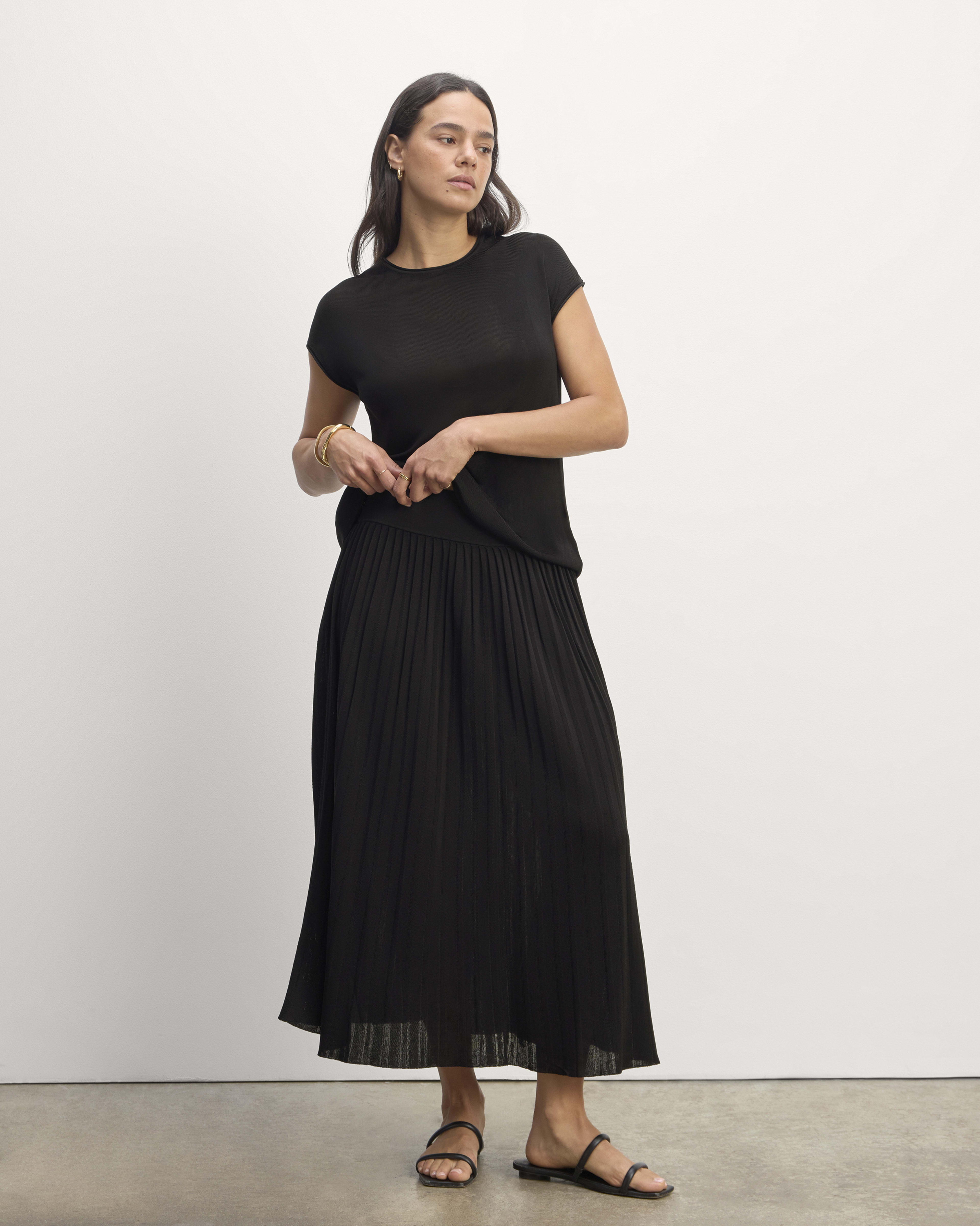 The Ribbed Knit Skirt Brilliant Blue Everlane